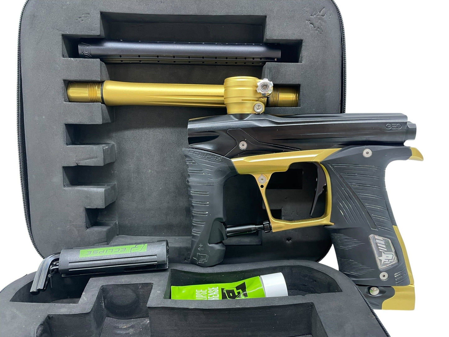 Used Planet Eclipse Geo 3.1 Black/Gold Paintball Gun Paintball Gun from CPXBrosPaintball Buy/Sell/Trade Paintball Markers, New Paintball Guns, Paintball Hoppers, Paintball Masks, and Hormesis Headbands