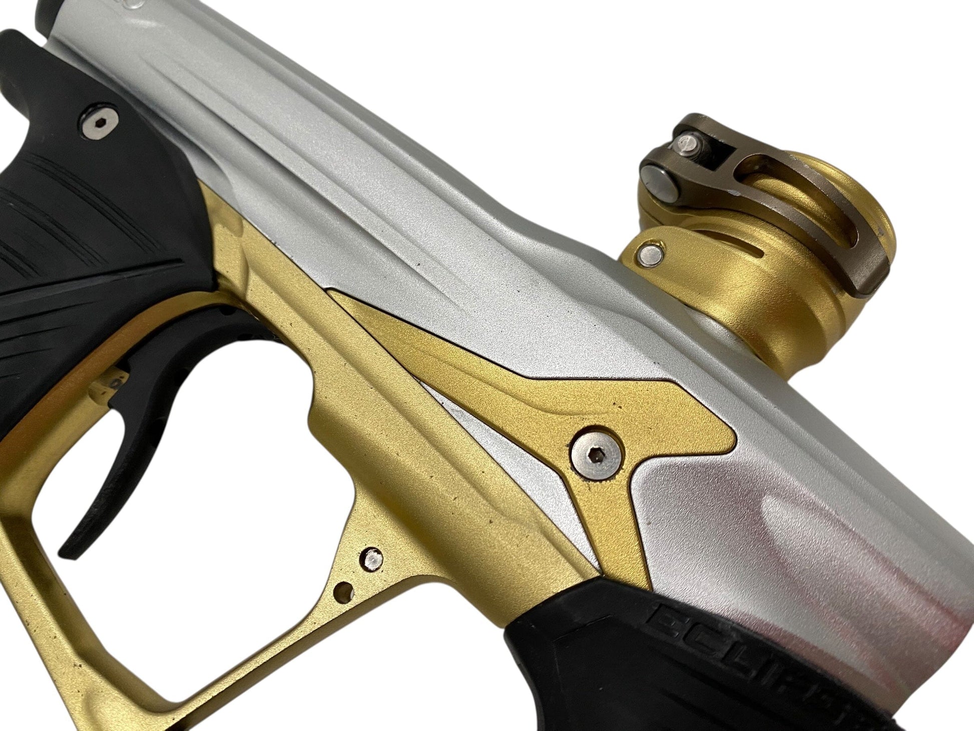 Used Planet Eclipse Geo 3.1 Paintball Gun Silver/Gold Paintball Gun from CPXBrosPaintball Buy/Sell/Trade Paintball Markers, New Paintball Guns, Paintball Hoppers, Paintball Masks, and Hormesis Headbands