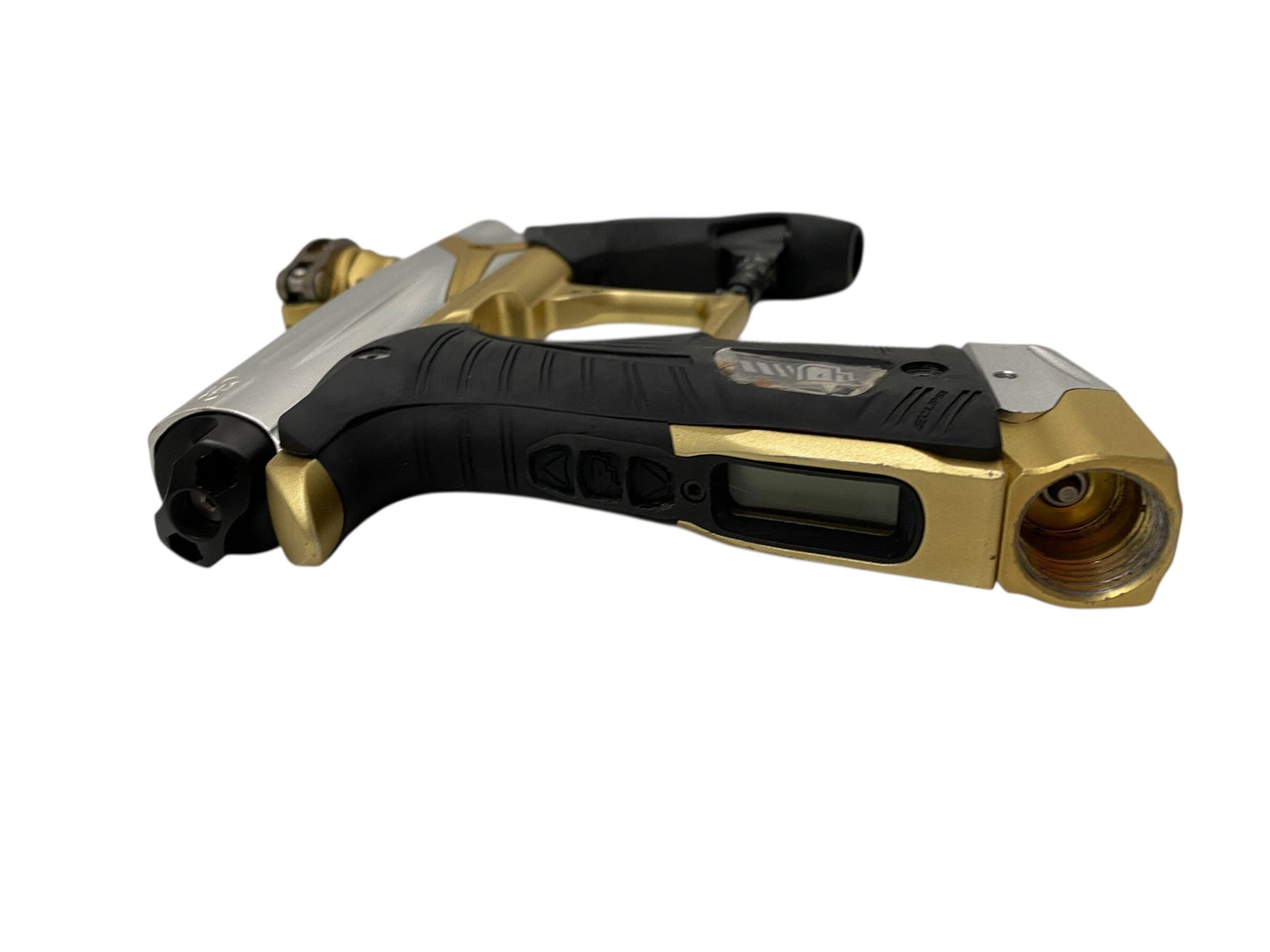 Used Planet Eclipse Geo 3.1 Paintball Gun Silver/Gold Paintball Gun from CPXBrosPaintball Buy/Sell/Trade Paintball Markers, New Paintball Guns, Paintball Hoppers, Paintball Masks, and Hormesis Headbands