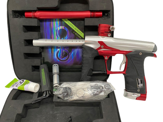 Used Planet Eclipse Geo 3.1 Paintball Gun Silver/Red Paintball Gun from CPXBrosPaintball Buy/Sell/Trade Paintball Markers, New Paintball Guns, Paintball Hoppers, Paintball Masks, and Hormesis Headbands