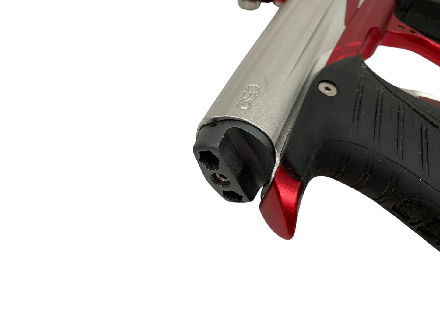 Used Planet Eclipse Geo 3.1 Paintball Gun Silver/Red Paintball Gun from CPXBrosPaintball Buy/Sell/Trade Paintball Markers, New Paintball Guns, Paintball Hoppers, Paintball Masks, and Hormesis Headbands