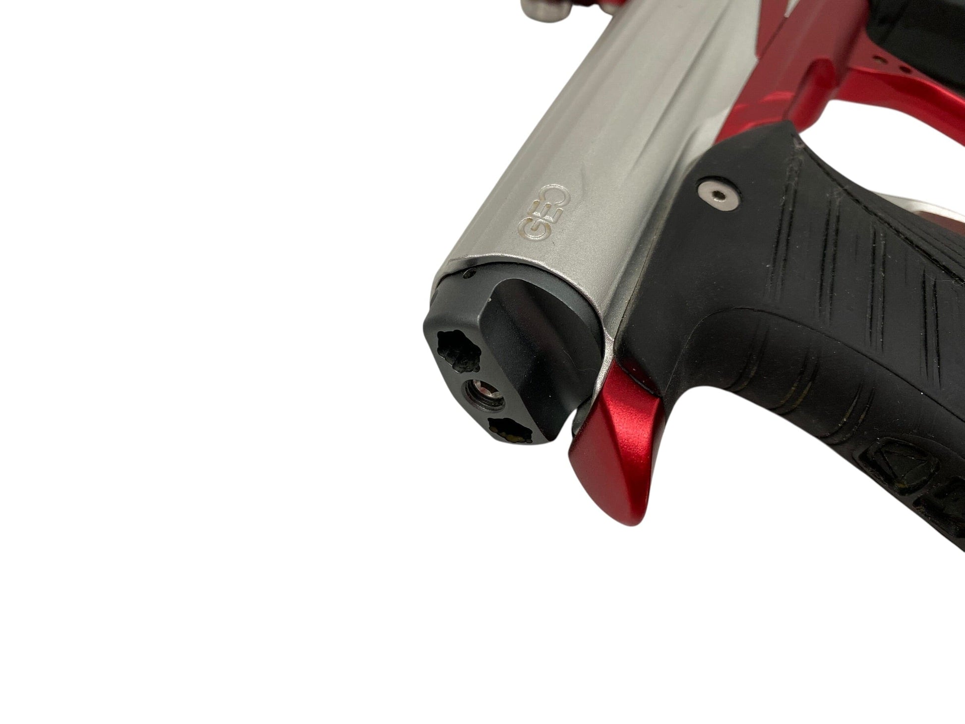 Used Planet Eclipse Geo 3.1 Paintball Gun Silver/Red Paintball Gun from CPXBrosPaintball Buy/Sell/Trade Paintball Markers, New Paintball Guns, Paintball Hoppers, Paintball Masks, and Hormesis Headbands