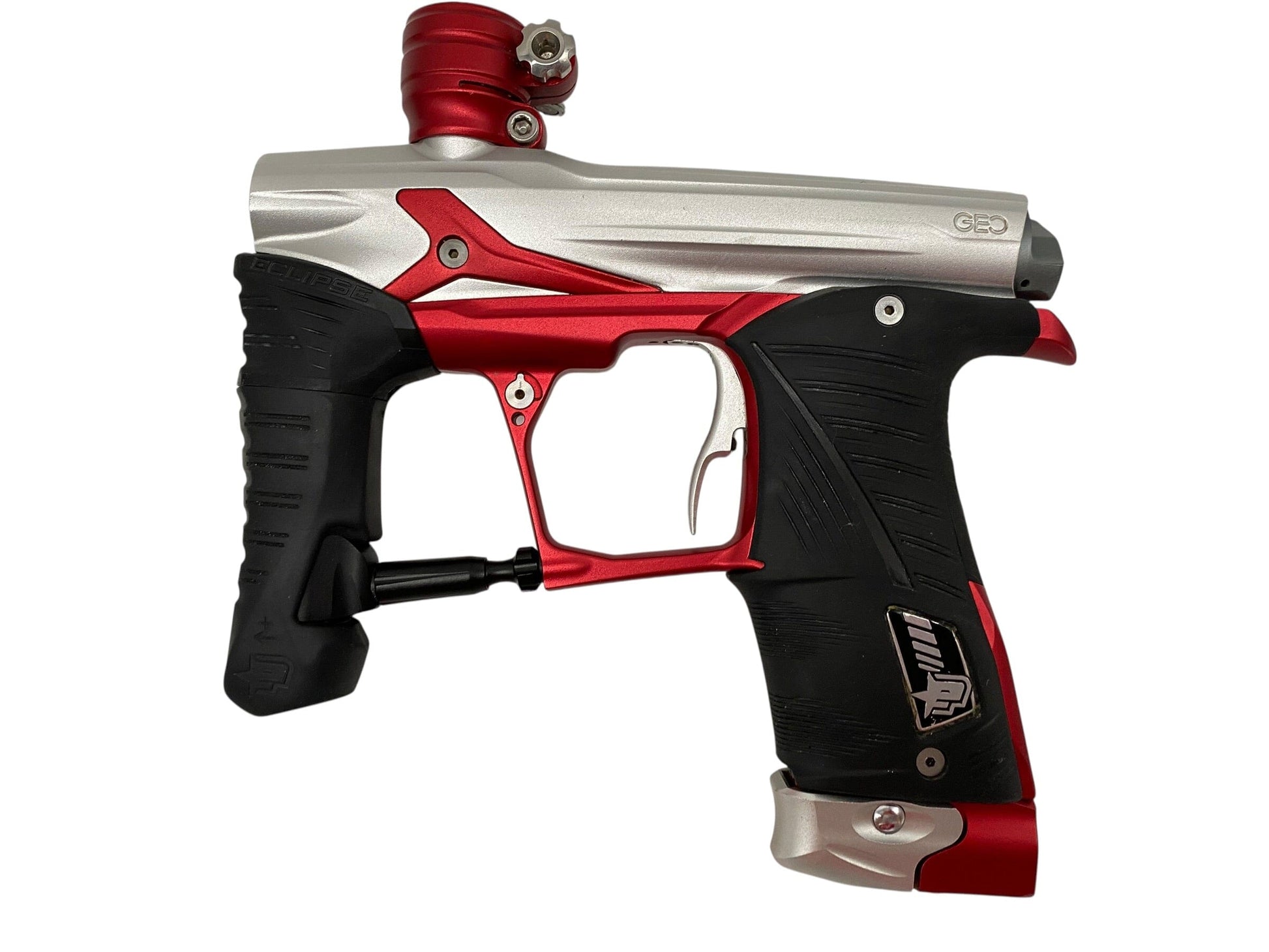 Used Planet Eclipse Geo 3.1 Paintball Gun Silver/Red Paintball Gun from CPXBrosPaintball Buy/Sell/Trade Paintball Markers, New Paintball Guns, Paintball Hoppers, Paintball Masks, and Hormesis Headbands
