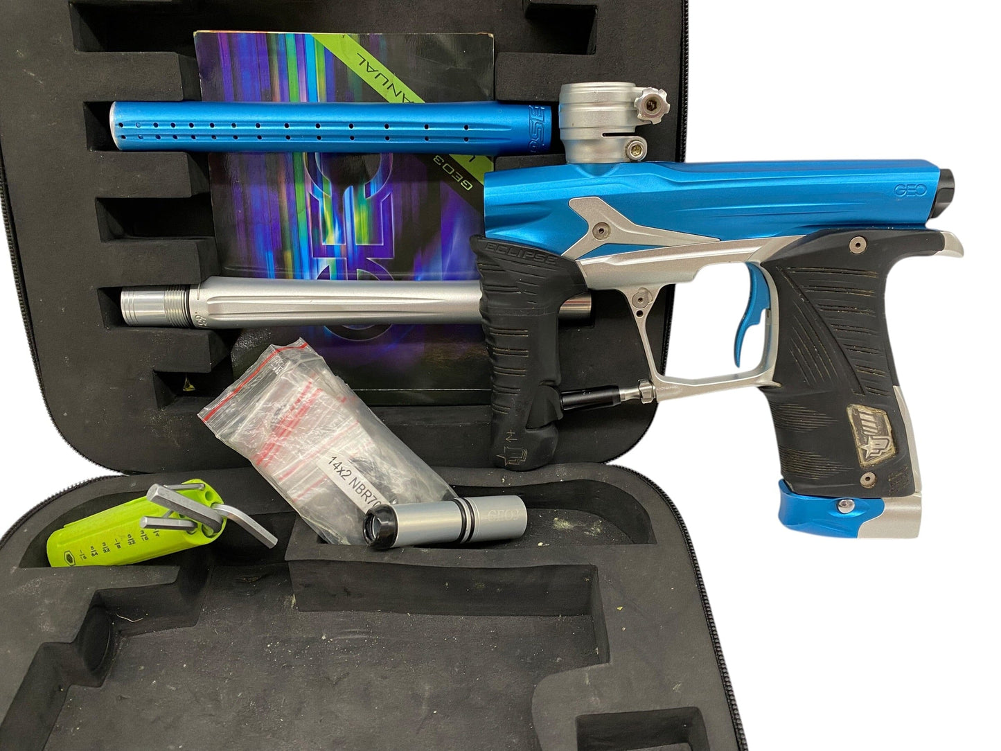 Used Planet Eclipse Geo 3.1 Teal/Silver Paintball Gun Paintball Gun from CPXBrosPaintball Buy/Sell/Trade Paintball Markers, New Paintball Guns, Paintball Hoppers, Paintball Masks, and Hormesis Headbands