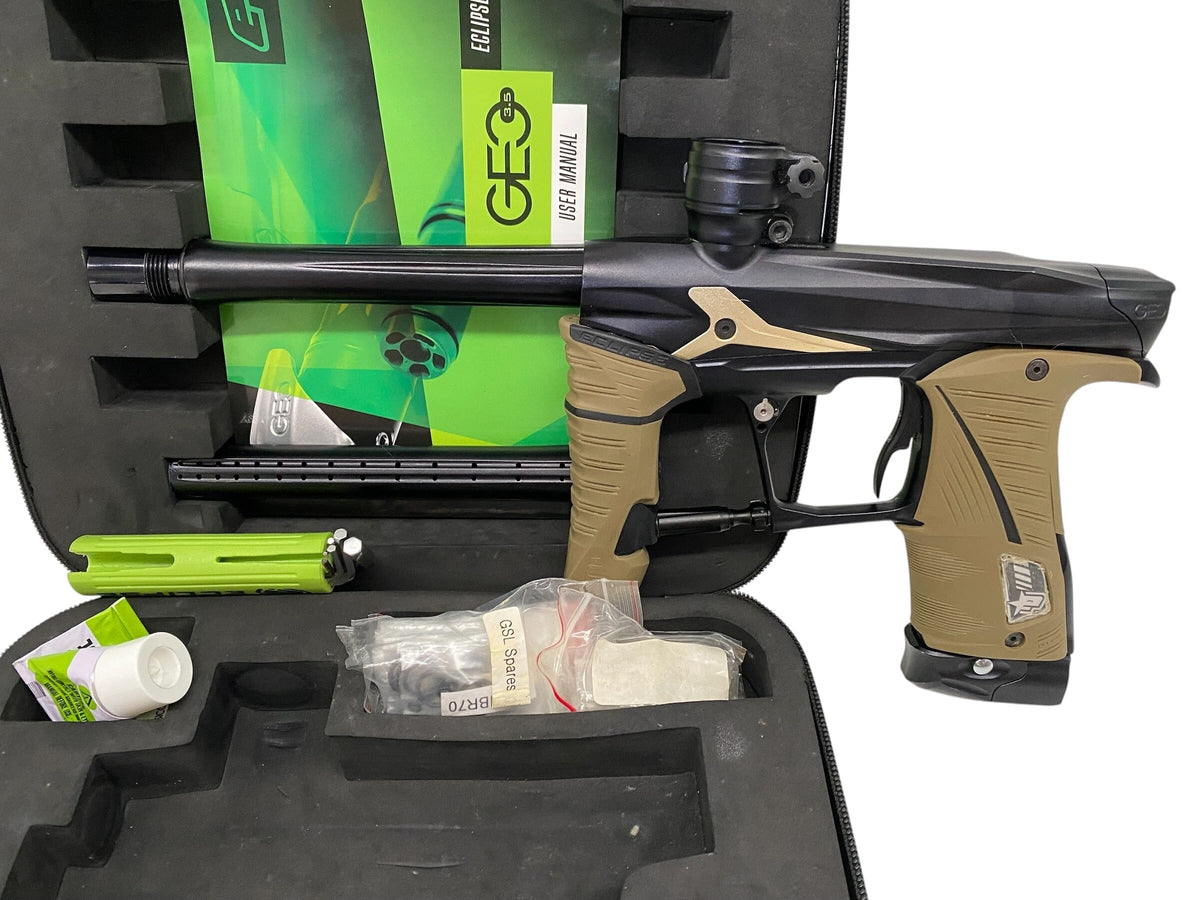 Used Planet Eclipse Geo 3.5 Diamond Cut Black/Gold Paintball Gun Paintball Gun from CPXBrosPaintball Buy/Sell/Trade Paintball Markers, New Paintball Guns, Paintball Hoppers, Paintball Masks, and Hormesis Headbands