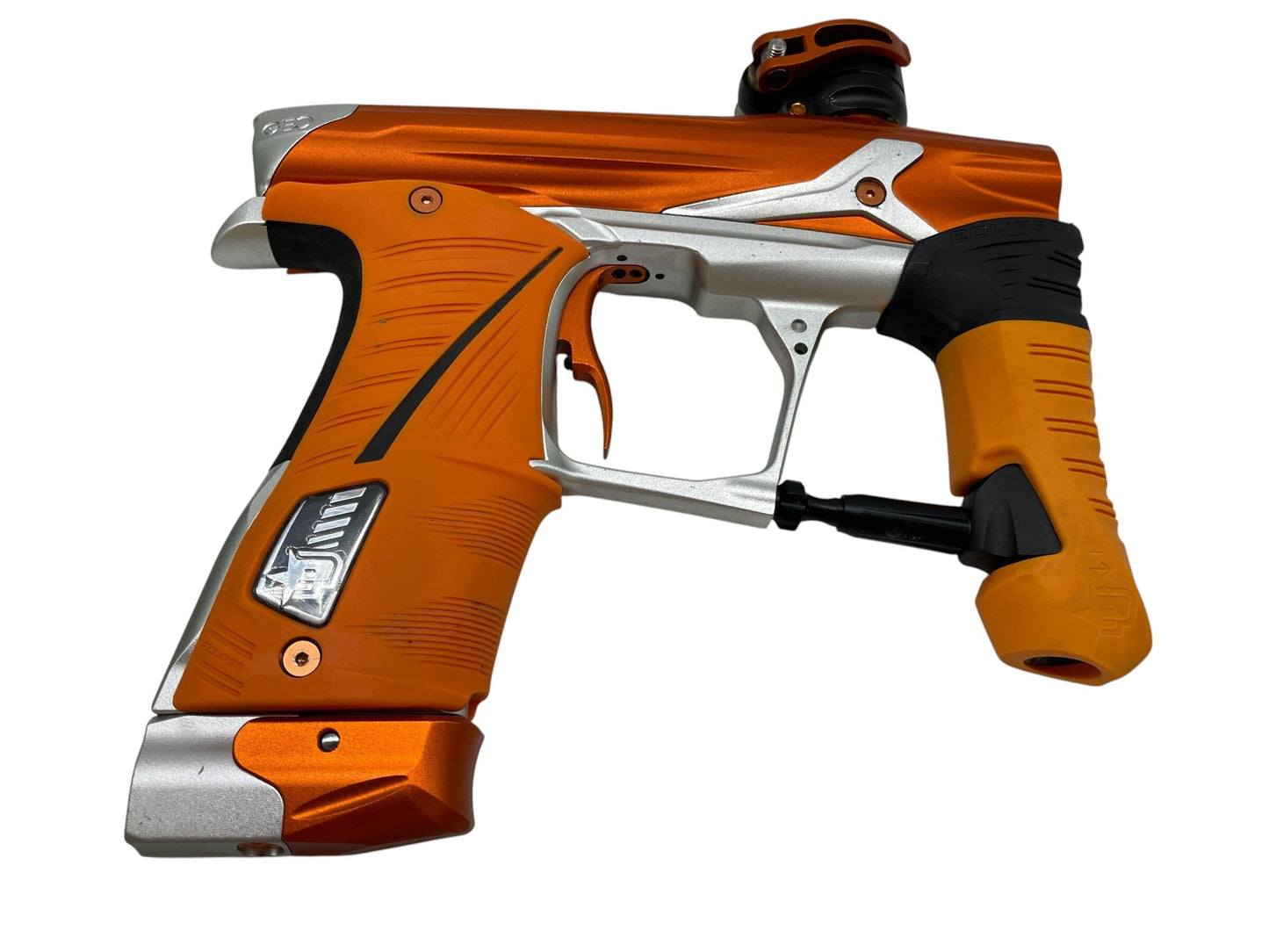 Used Planet Eclipse Geo 3.5 Orange/Silver Paintball Gun Paintball Gun from CPXBrosPaintball Buy/Sell/Trade Paintball Markers, New Paintball Guns, Paintball Hoppers, Paintball Masks, and Hormesis Headbands