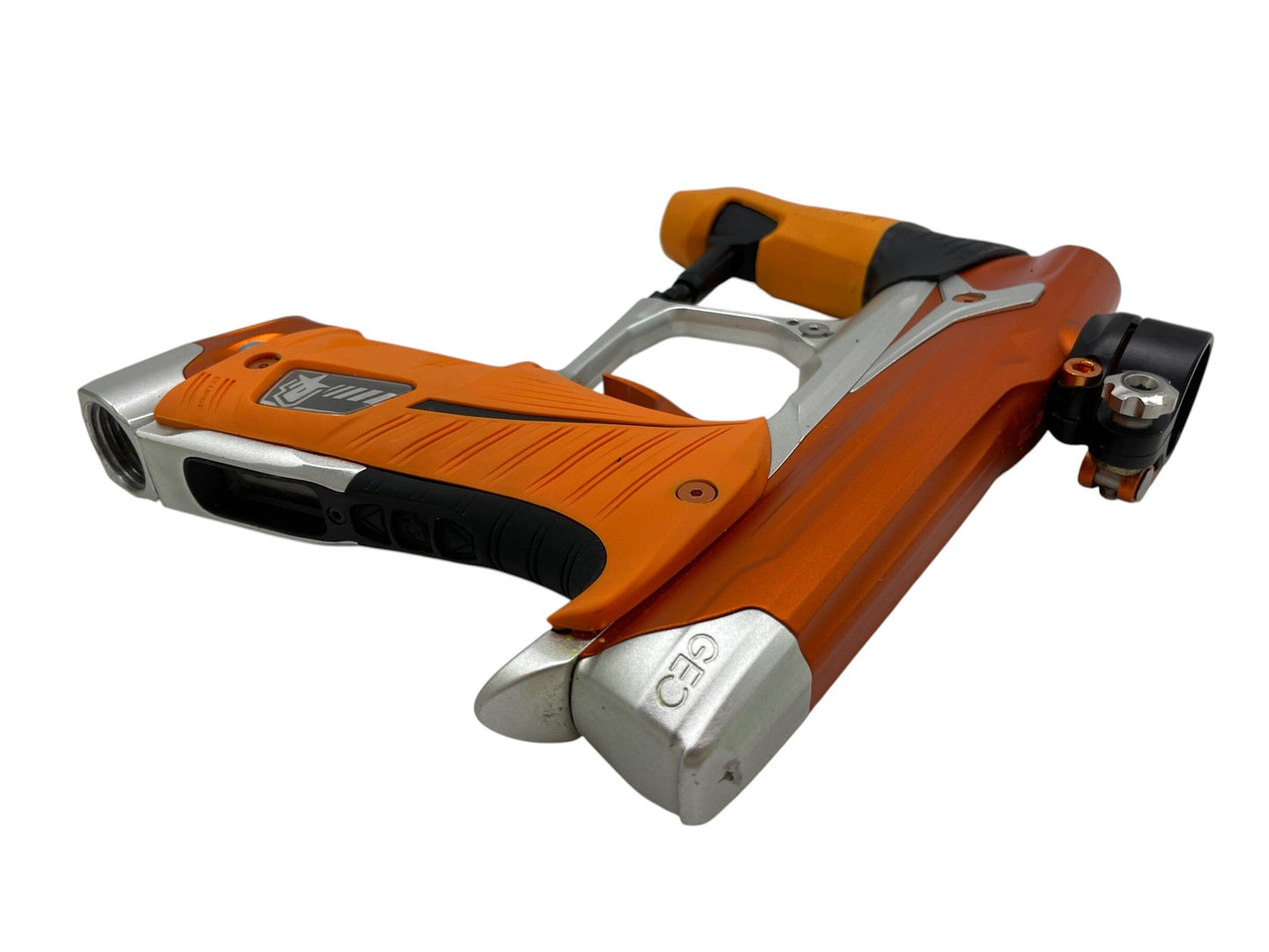 Used Planet Eclipse Geo 3.5 Orange/Silver Paintball Gun Paintball Gun from CPXBrosPaintball Buy/Sell/Trade Paintball Markers, New Paintball Guns, Paintball Hoppers, Paintball Masks, and Hormesis Headbands