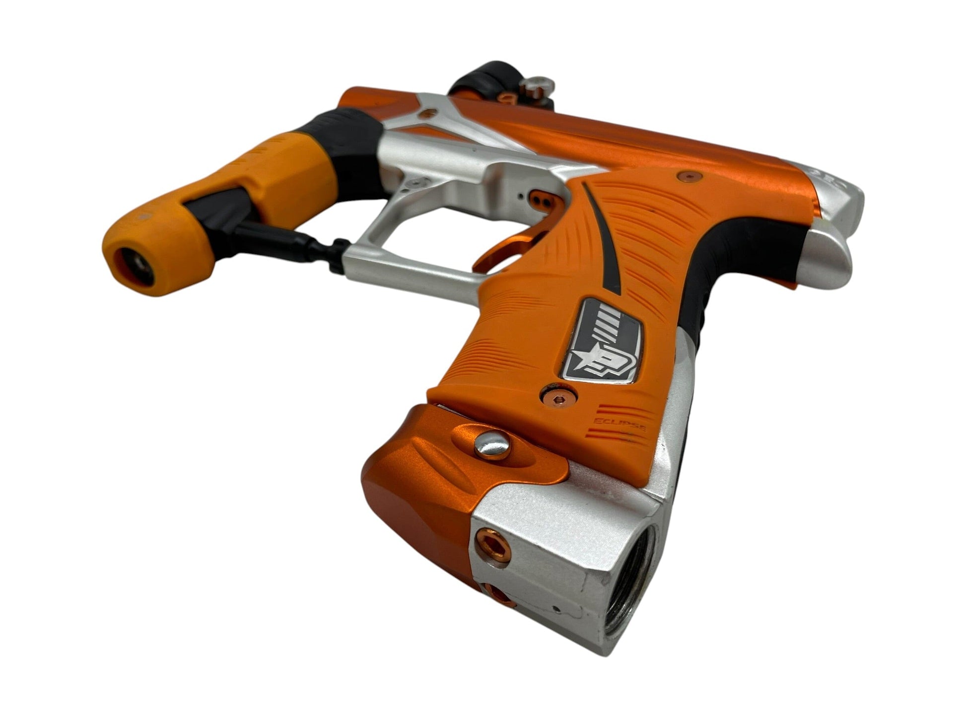Used Planet Eclipse Geo 3.5 Orange/Silver Paintball Gun Paintball Gun from CPXBrosPaintball Buy/Sell/Trade Paintball Markers, New Paintball Guns, Paintball Hoppers, Paintball Masks, and Hormesis Headbands