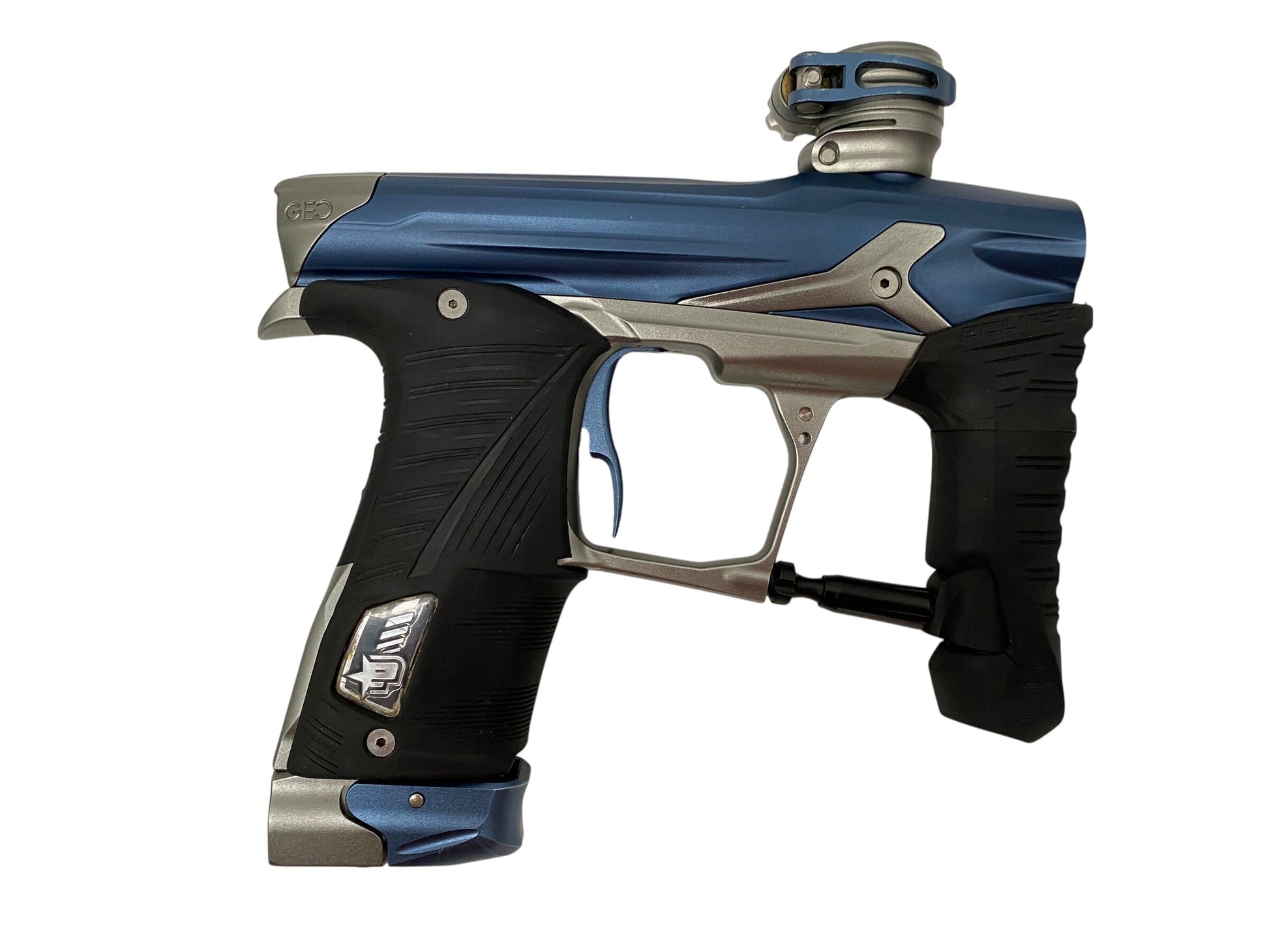 Used Planet Eclipse Geo 3.5 Paintball Gun Blue/Silver Paintball Gun from CPXBrosPaintball Buy/Sell/Trade Paintball Markers, New Paintball Guns, Paintball Hoppers, Paintball Masks, and Hormesis Headbands