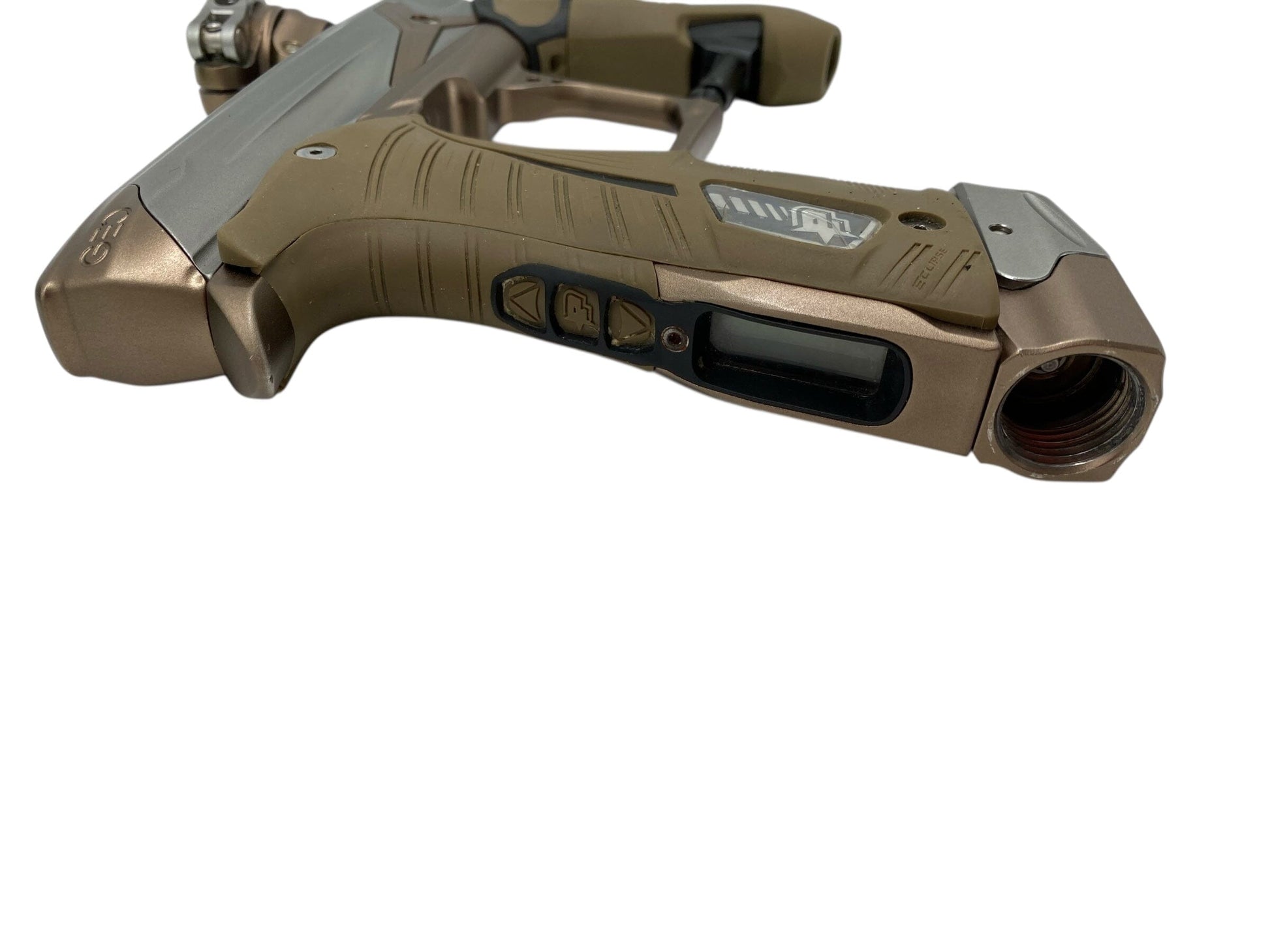 Used Planet Eclipse Geo 3.5 Paintball Gun Grey/Tan Paintball Gun from CPXBrosPaintball Buy/Sell/Trade Paintball Markers, New Paintball Guns, Paintball Hoppers, Paintball Masks, and Hormesis Headbands