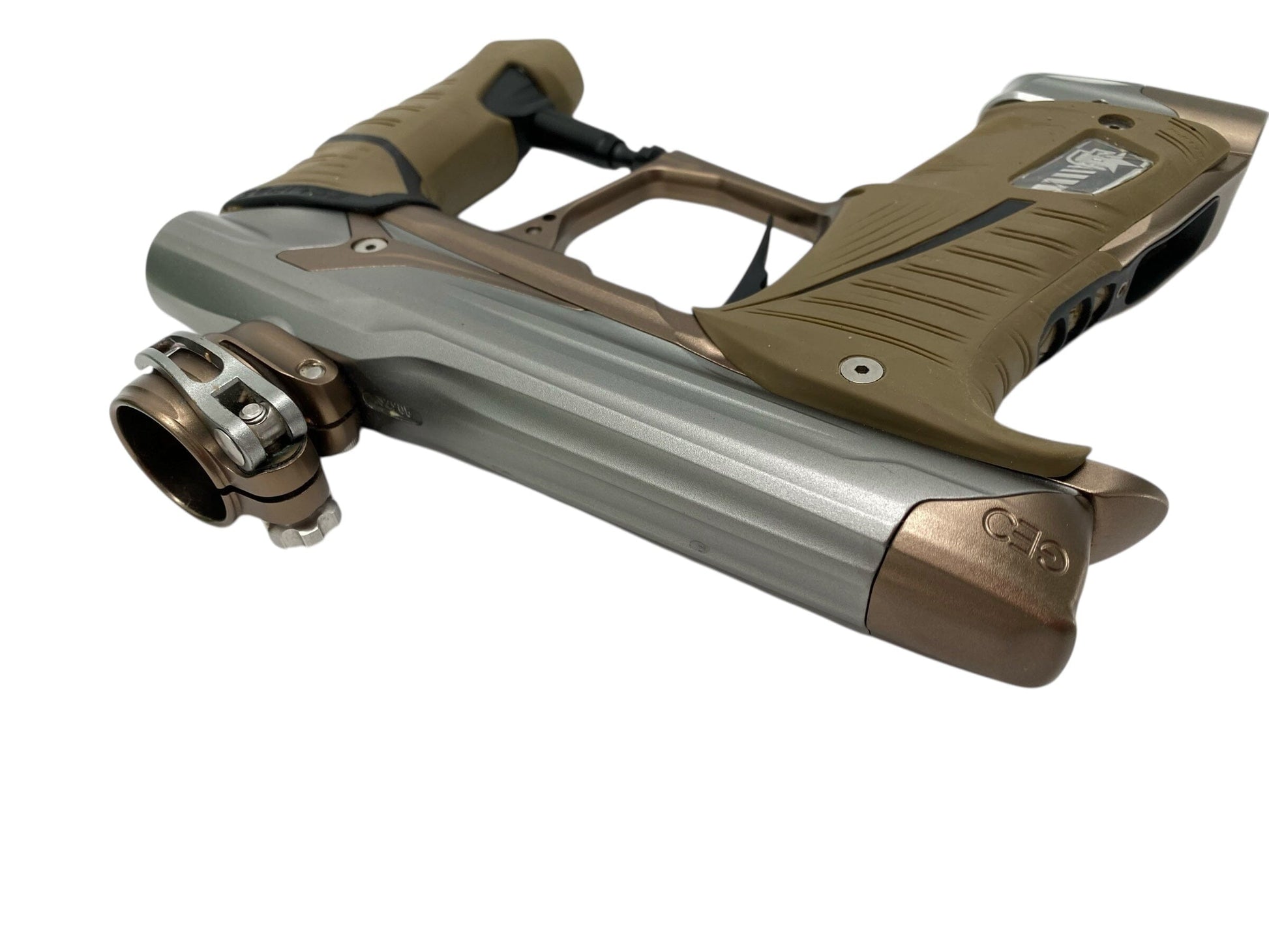 Used Planet Eclipse Geo 3.5 Paintball Gun Grey/Tan Paintball Gun from CPXBrosPaintball Buy/Sell/Trade Paintball Markers, New Paintball Guns, Paintball Hoppers, Paintball Masks, and Hormesis Headbands