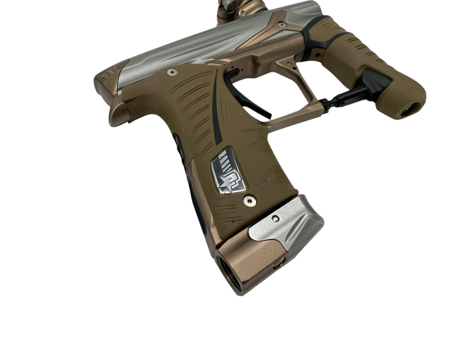 Used Planet Eclipse Geo 3.5 Paintball Gun Grey/Tan Paintball Gun from CPXBrosPaintball Buy/Sell/Trade Paintball Markers, New Paintball Guns, Paintball Hoppers, Paintball Masks, and Hormesis Headbands