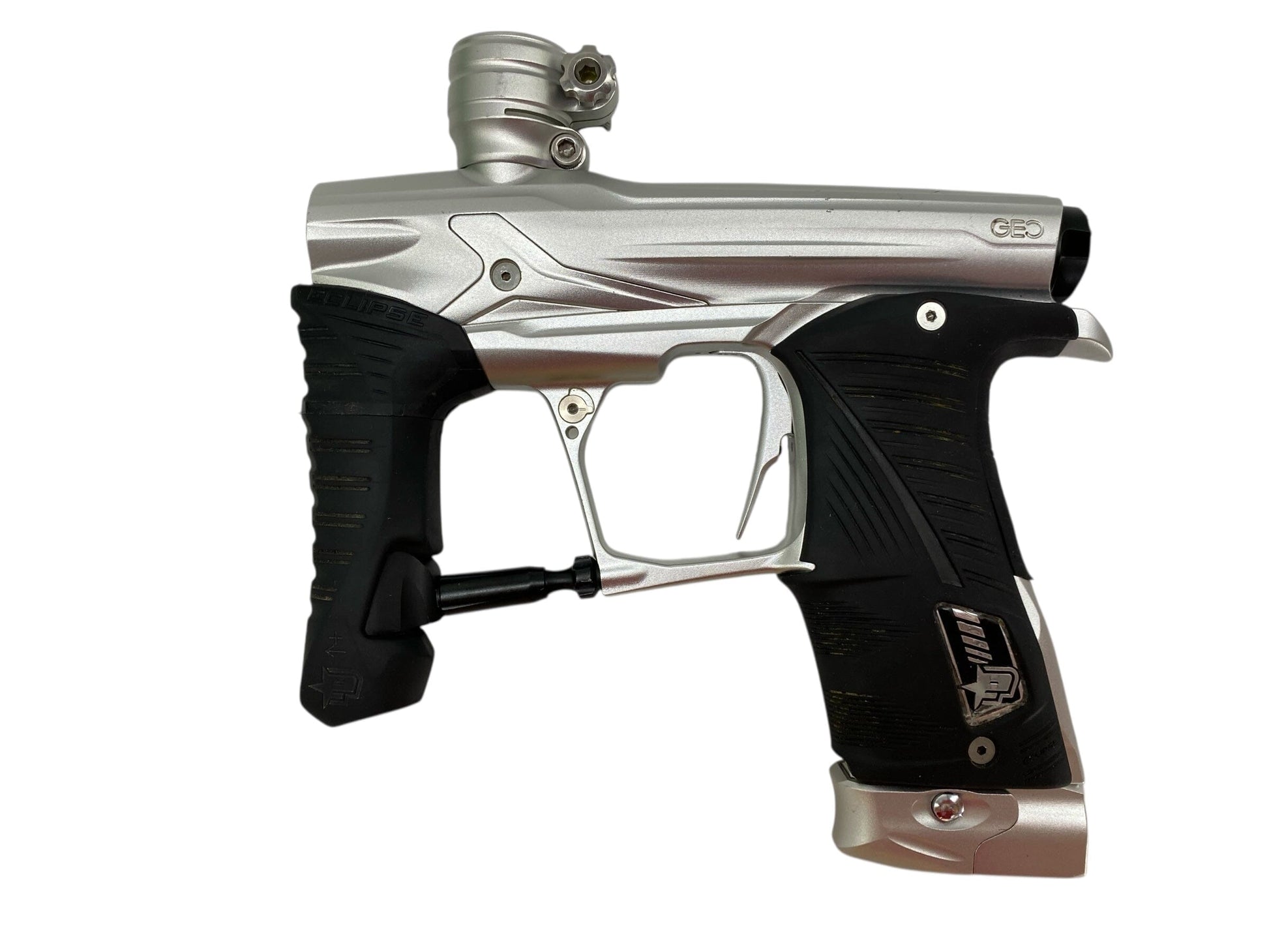Used Planet Eclipse Geo 3.5 Paintball Gun Silver Paintball Gun from CPXBrosPaintball Buy/Sell/Trade Paintball Markers, New Paintball Guns, Paintball Hoppers, Paintball Masks, and Hormesis Headbands