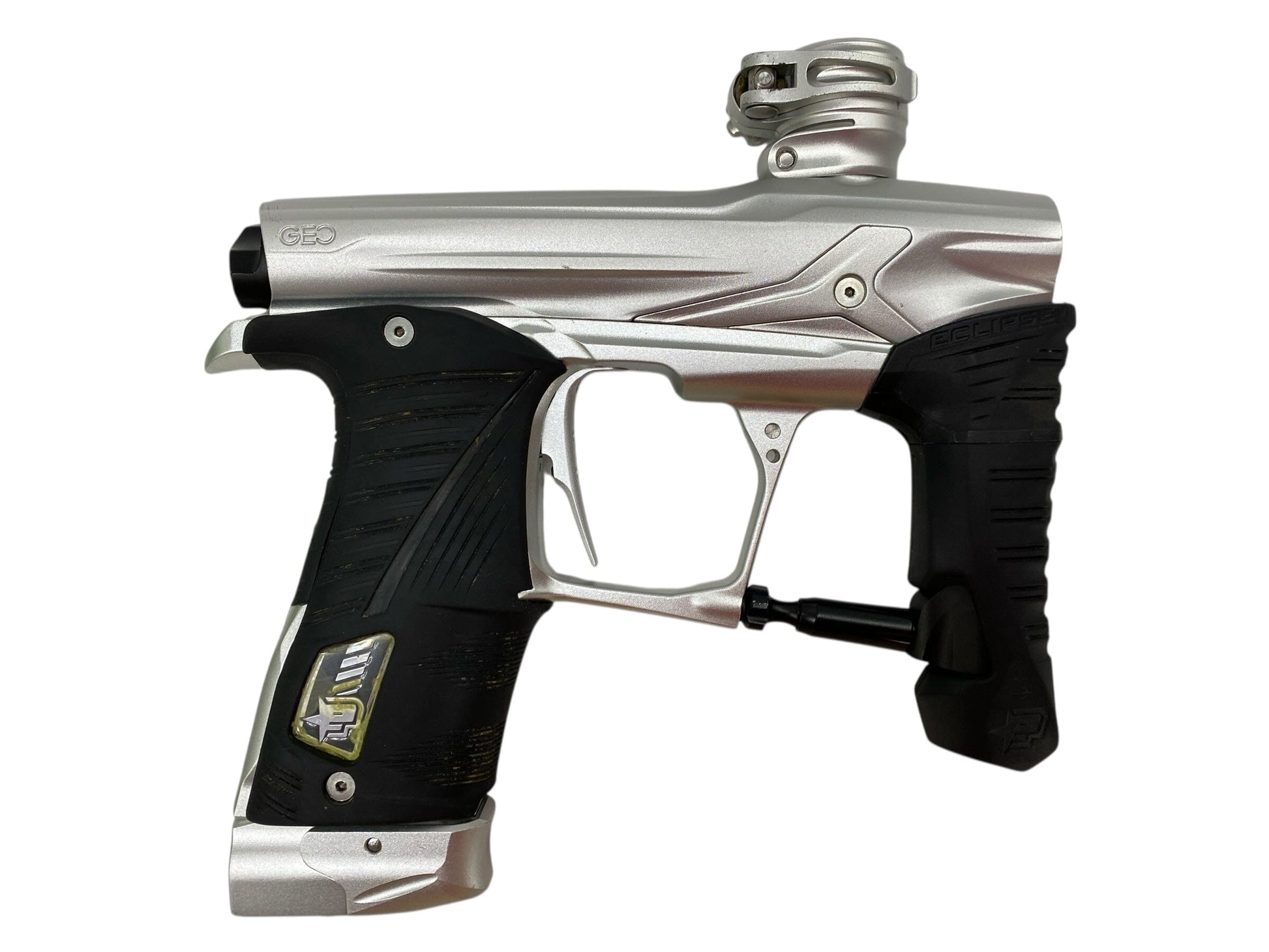 Used Planet Eclipse Geo 3.5 Paintball Gun Silver Paintball Gun from CPXBrosPaintball Buy/Sell/Trade Paintball Markers, New Paintball Guns, Paintball Hoppers, Paintball Masks, and Hormesis Headbands