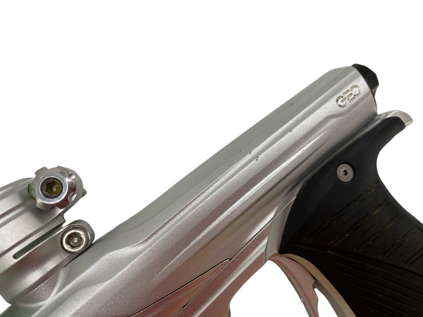 Used Planet Eclipse Geo 3.5 Paintball Gun Silver Paintball Gun from CPXBrosPaintball Buy/Sell/Trade Paintball Markers, New Paintball Guns, Paintball Hoppers, Paintball Masks, and Hormesis Headbands