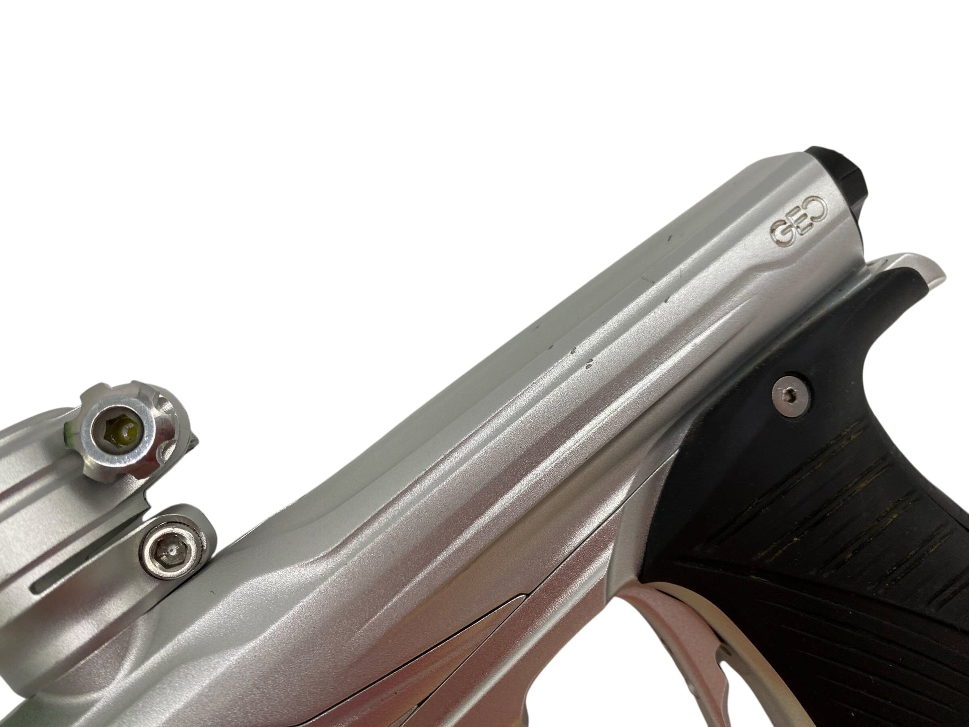 Used Planet Eclipse Geo 3.5 Paintball Gun Silver Paintball Gun from CPXBrosPaintball Buy/Sell/Trade Paintball Markers, New Paintball Guns, Paintball Hoppers, Paintball Masks, and Hormesis Headbands