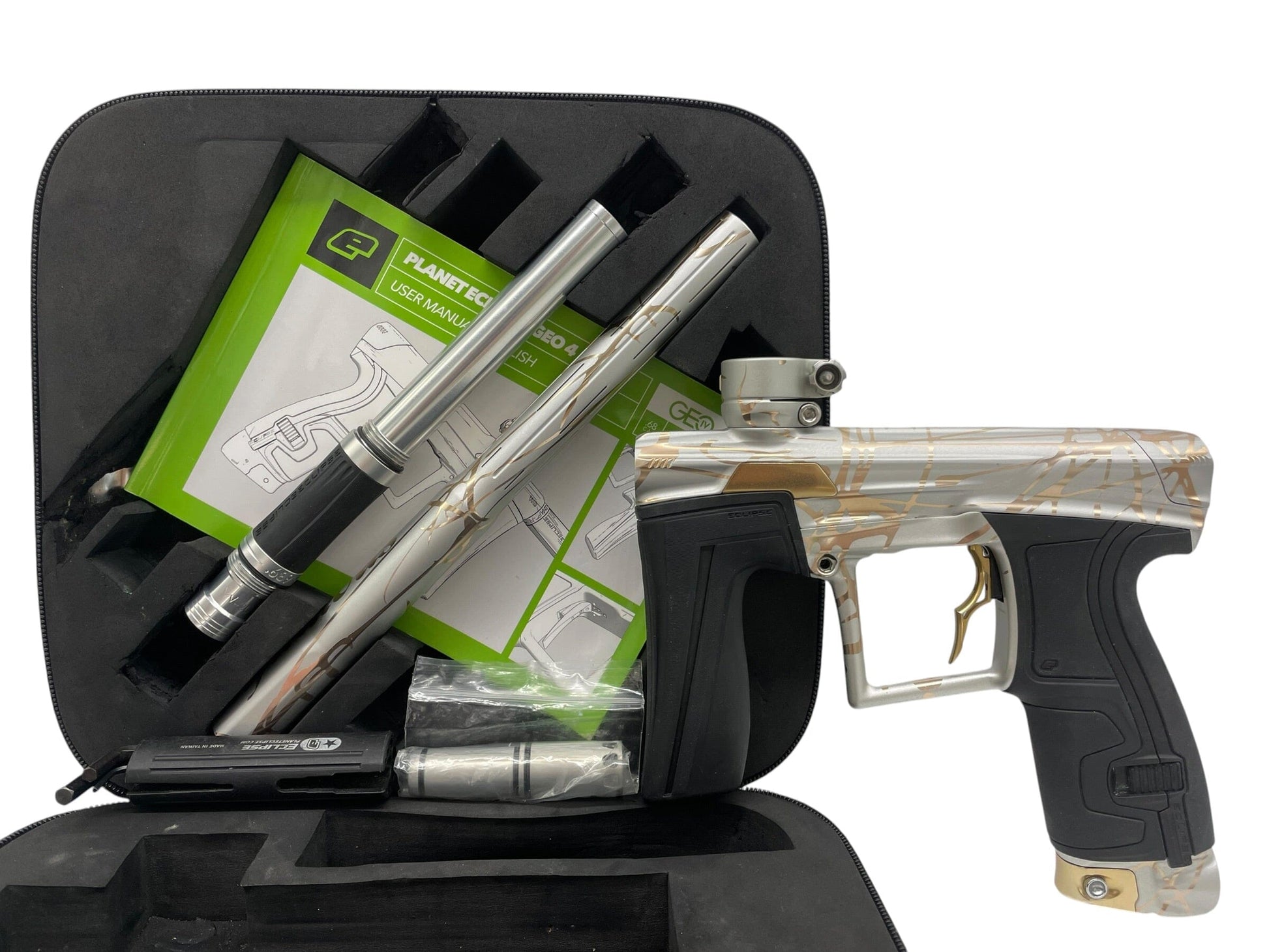 Used Planet Eclipse Geo 4 Paintball Gun Clear Splash Paintball Gun from CPXBrosPaintball Buy/Sell/Trade Paintball Markers, New Paintball Guns, Paintball Hoppers, Paintball Masks, and Hormesis Headbands