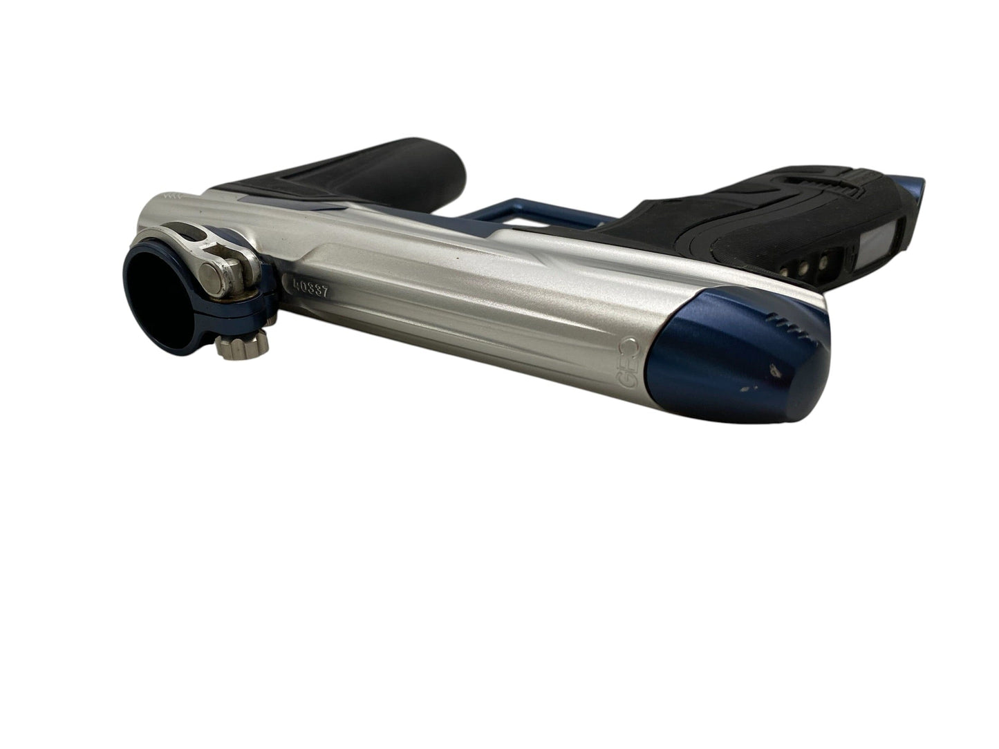 Used Planet Eclipse Geo 4 Silver/Blue Paintball Gun Paintball Gun from CPXBrosPaintball Buy/Sell/Trade Paintball Markers, New Paintball Guns, Paintball Hoppers, Paintball Masks, and Hormesis Headbands