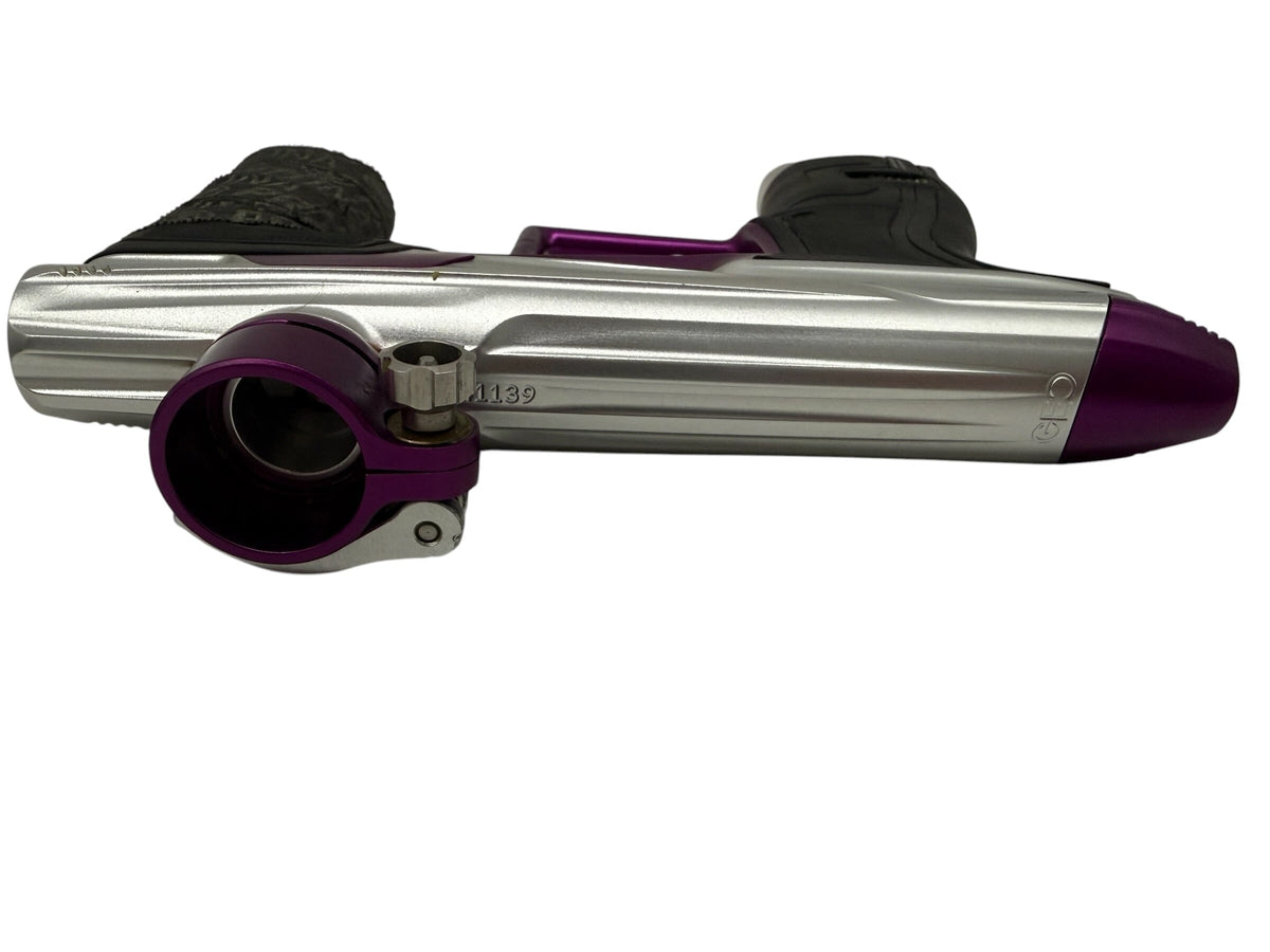 Used Planet Eclipse Geo 4 Silver/Purple Paintball Gun Paintball Gun from CPXBrosPaintball Buy/Sell/Trade Paintball Markers, New Paintball Guns, Paintball Hoppers, Paintball Masks, and Hormesis Headbands