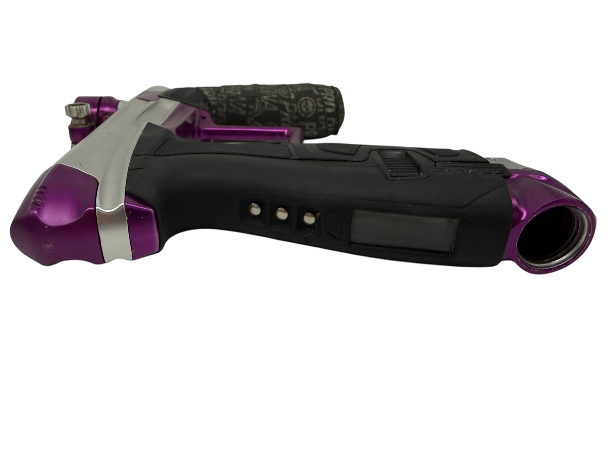 Used Planet Eclipse Geo 4 Silver/Purple Paintball Gun Paintball Gun from CPXBrosPaintball Buy/Sell/Trade Paintball Markers, New Paintball Guns, Paintball Hoppers, Paintball Masks, and Hormesis Headbands
