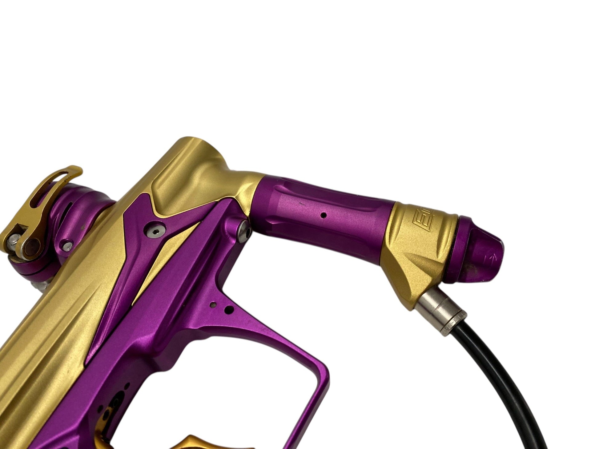 Used Planet Eclipse Geo Paintball Gun Gold/Purple Paintball Gun from CPXBrosPaintball Buy/Sell/Trade Paintball Markers, New Paintball Guns, Paintball Hoppers, Paintball Masks, and Hormesis Headbands