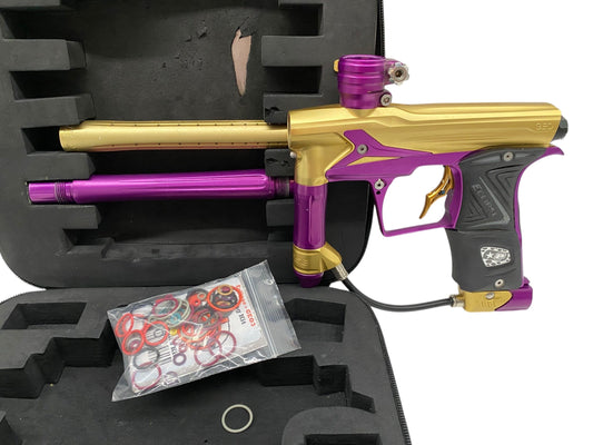 Used Planet Eclipse Geo Paintball Gun Gold/Purple Paintball Gun from CPXBrosPaintball Buy/Sell/Trade Paintball Markers, New Paintball Guns, Paintball Hoppers, Paintball Masks, and Hormesis Headbands