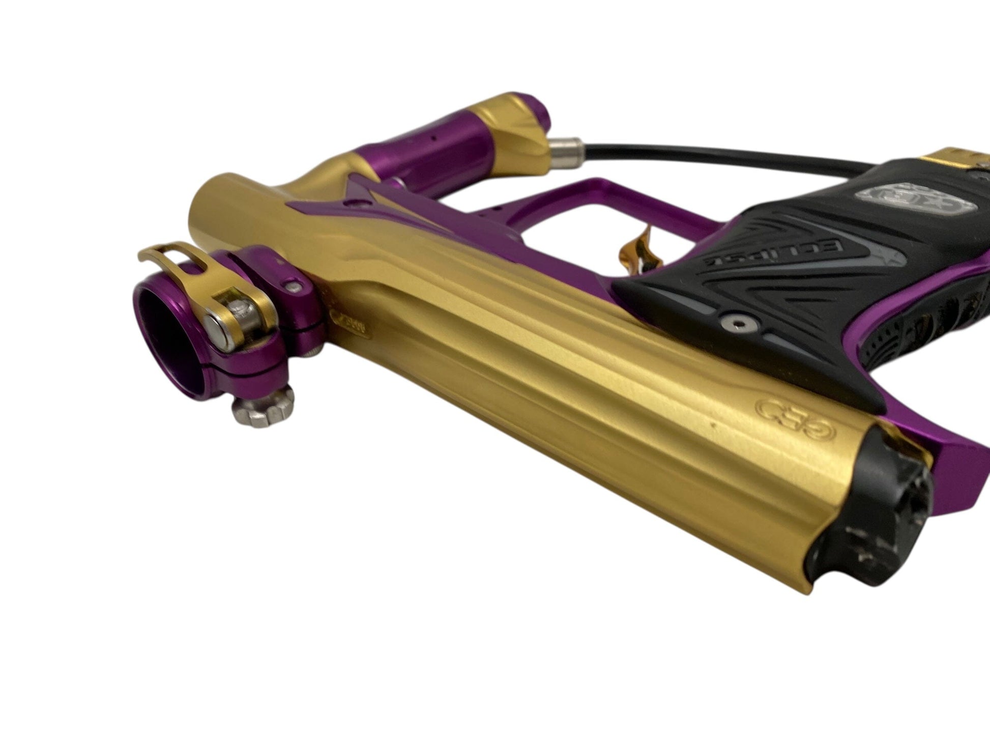 Used Planet Eclipse Geo Paintball Gun Gold/Purple Paintball Gun from CPXBrosPaintball Buy/Sell/Trade Paintball Markers, New Paintball Guns, Paintball Hoppers, Paintball Masks, and Hormesis Headbands