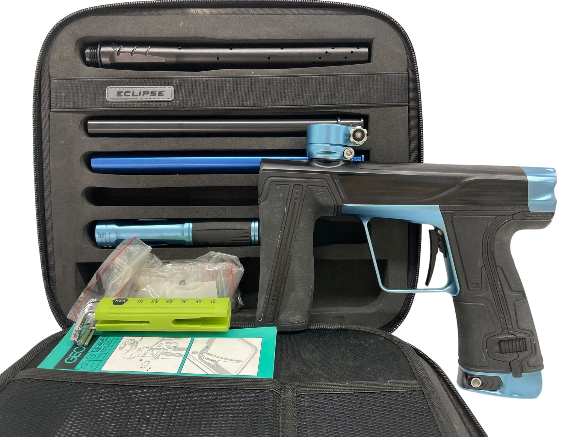 Used Planet Eclipse Geo R5 Black/Electric Blue Paintball Gun Paintball Gun from CPXBrosPaintball Buy/Sell/Trade Paintball Markers, New Paintball Guns, Paintball Hoppers, Paintball Masks, and Hormesis Headbands