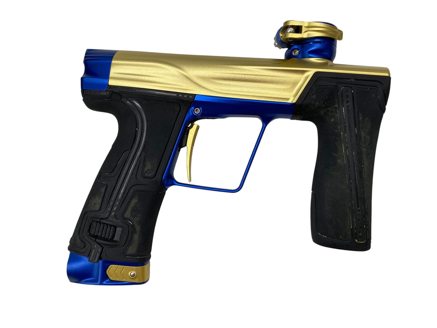 Used Planet Eclipse Geo R5 Gold/Blue Paintball Gun Paintball Gun from CPXBrosPaintball Buy/Sell/Trade Paintball Markers, New Paintball Guns, Paintball Hoppers, Paintball Masks, and Hormesis Headbands