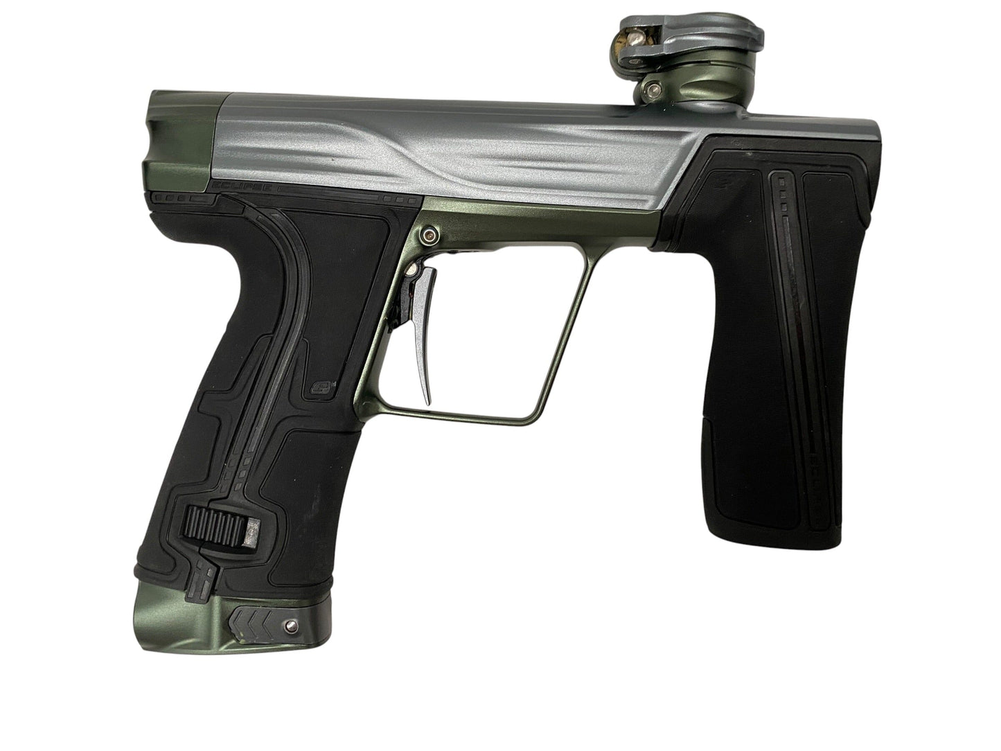 Used Planet Eclipse Geo R5 Grey/BRG Green Paintball Gun Paintball Gun from CPXBrosPaintball Buy/Sell/Trade Paintball Markers, New Paintball Guns, Paintball Hoppers, Paintball Masks, and Hormesis Headbands