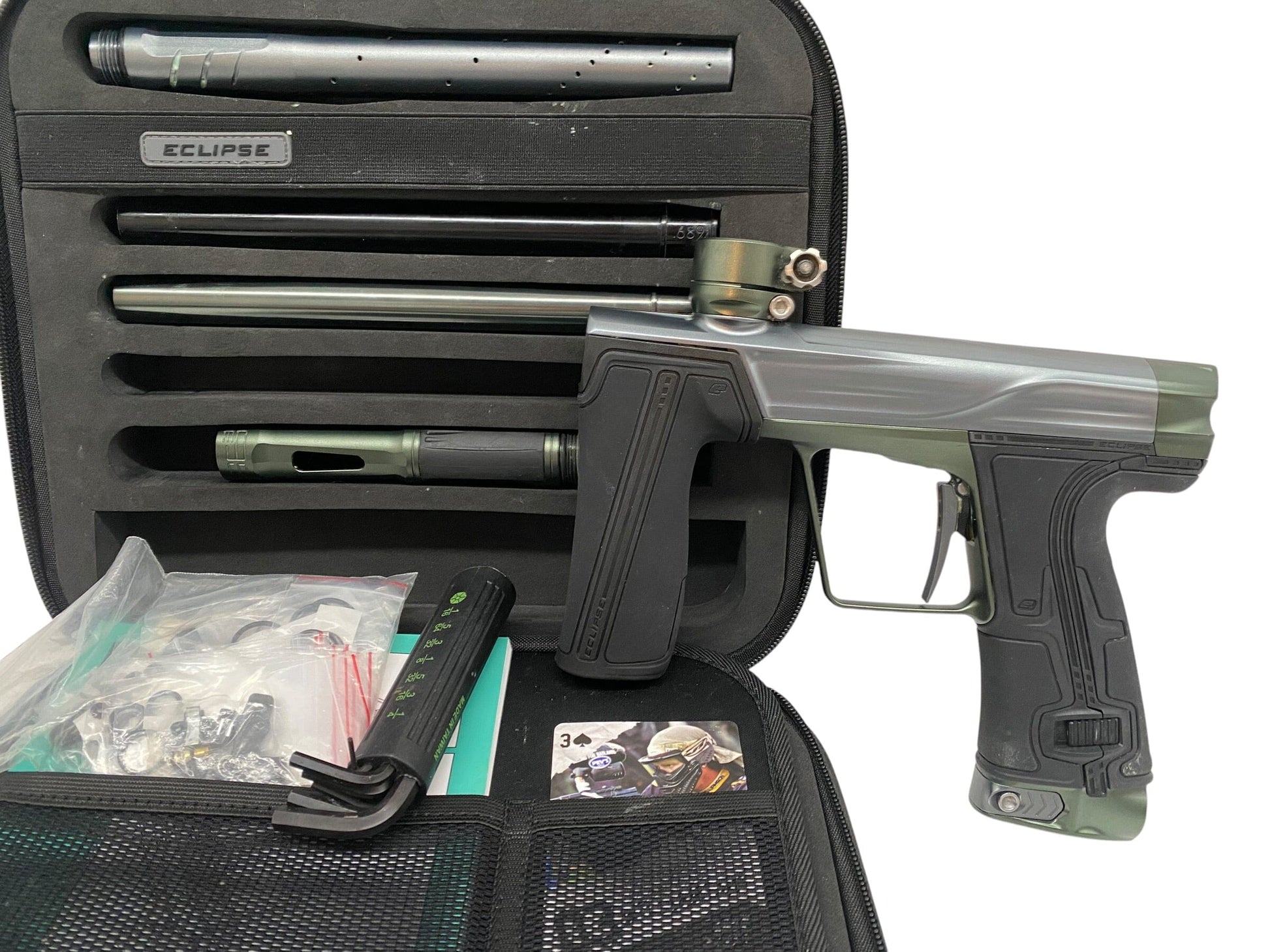 Used Planet Eclipse Geo R5 Grey/BRG Green Paintball Gun Paintball Gun from CPXBrosPaintball Buy/Sell/Trade Paintball Markers, New Paintball Guns, Paintball Hoppers, Paintball Masks, and Hormesis Headbands