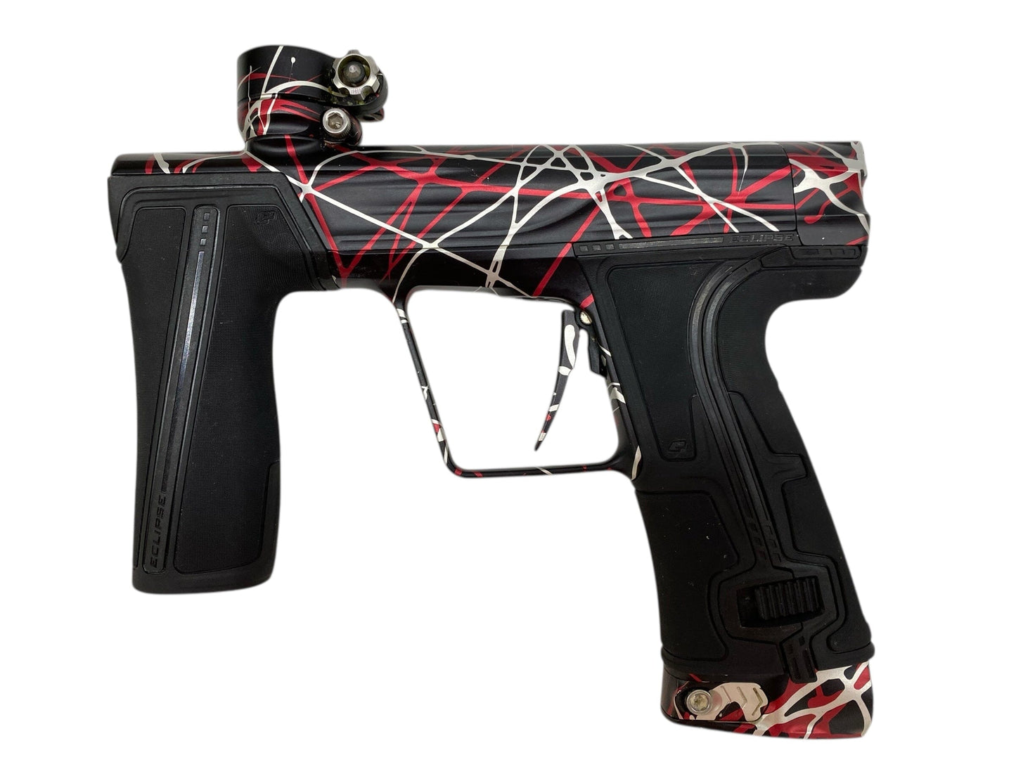 Used Planet Eclipse Geo R5 Paintball Gun Black/Red/White Splash Paintball Gun from CPXBrosPaintball Buy/Sell/Trade Paintball Markers, New Paintball Guns, Paintball Hoppers, Paintball Masks, and Hormesis Headbands