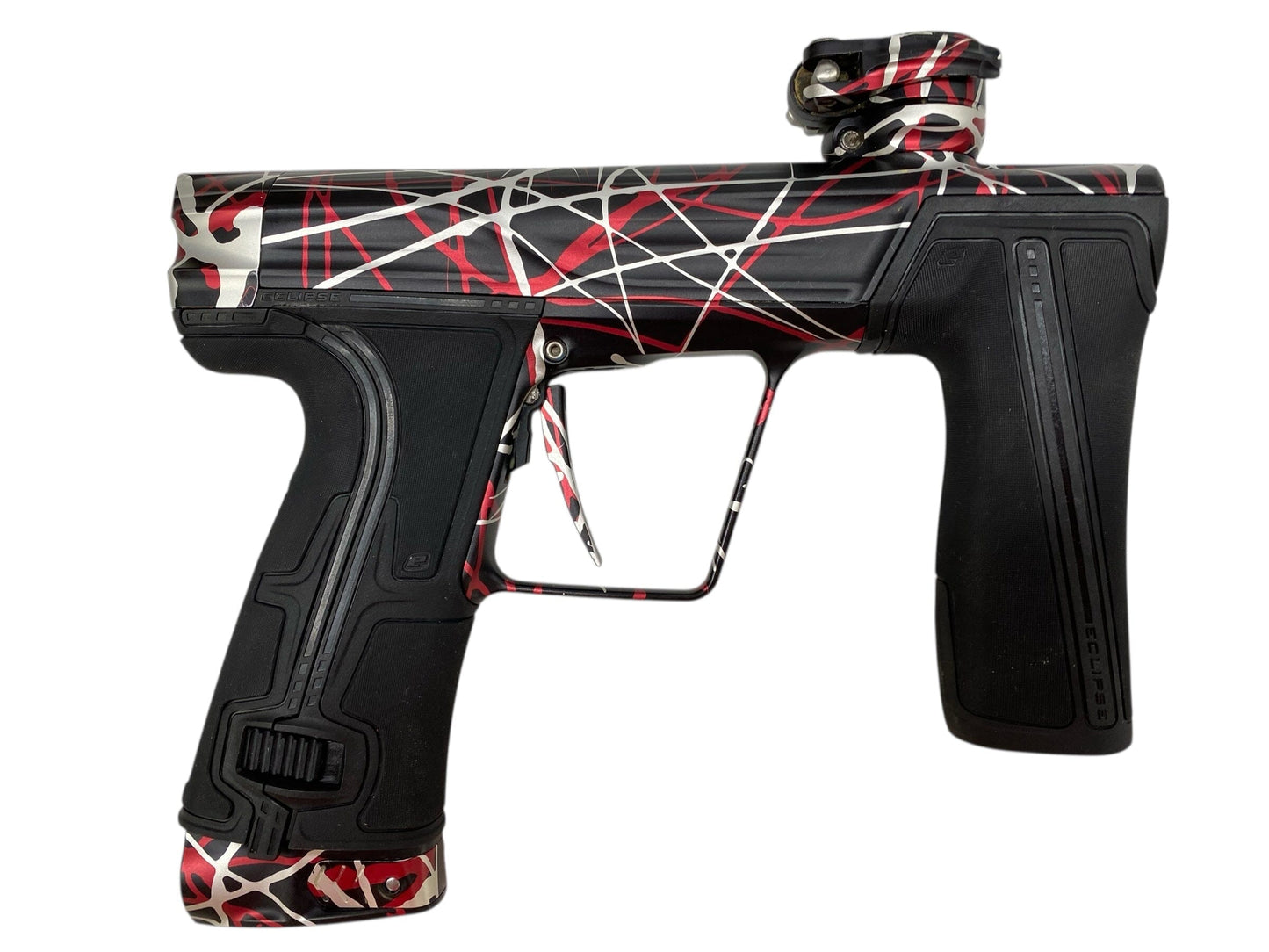Used Planet Eclipse Geo R5 Paintball Gun Black/Red/White Splash Paintball Gun from CPXBrosPaintball Buy/Sell/Trade Paintball Markers, New Paintball Guns, Paintball Hoppers, Paintball Masks, and Hormesis Headbands