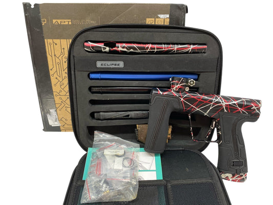 Used Planet Eclipse Geo R5 Paintball Gun Black/Red/White Splash Paintball Gun from CPXBrosPaintball Buy/Sell/Trade Paintball Markers, New Paintball Guns, Paintball Hoppers, Paintball Masks, and Hormesis Headbands