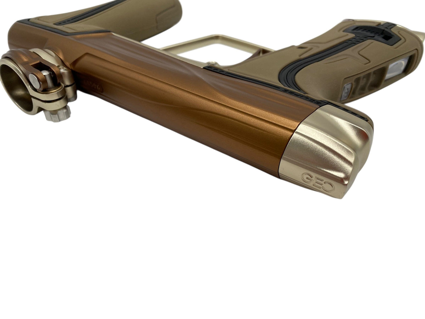 Used Planet Eclipse Geo R5 Paintball Gun Bronze/Black Paintball Gun from CPXBrosPaintball Buy/Sell/Trade Paintball Markers, New Paintball Guns, Paintball Hoppers, Paintball Masks, and Hormesis Headbands