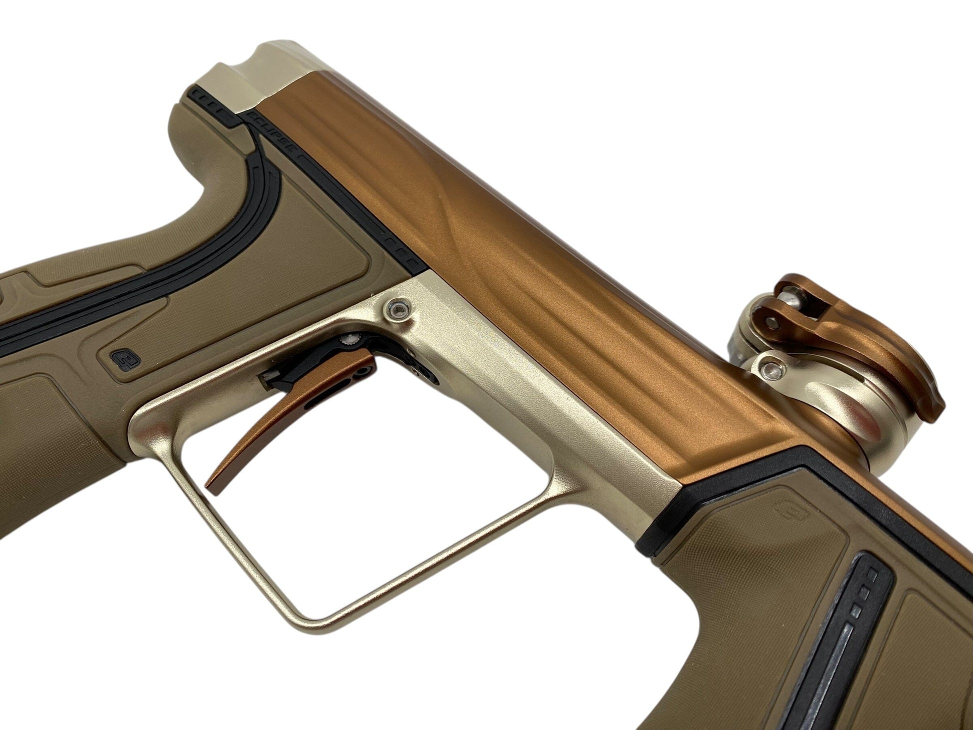 Used Planet Eclipse Geo R5 Paintball Gun Bronze/Black Paintball Gun from CPXBrosPaintball Buy/Sell/Trade Paintball Markers, New Paintball Guns, Paintball Hoppers, Paintball Masks, and Hormesis Headbands