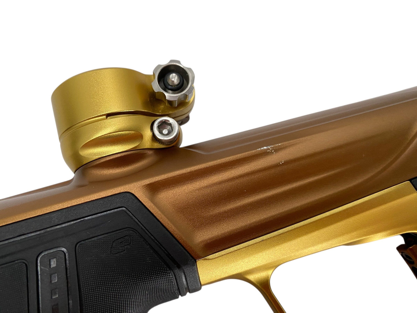 Used Planet Eclipse Geo R5 Paintball Gun Bronze/Gold Paintball Gun from CPXBrosPaintball Buy/Sell/Trade Paintball Markers, New Paintball Guns, Paintball Hoppers, Paintball Masks, and Hormesis Headbands