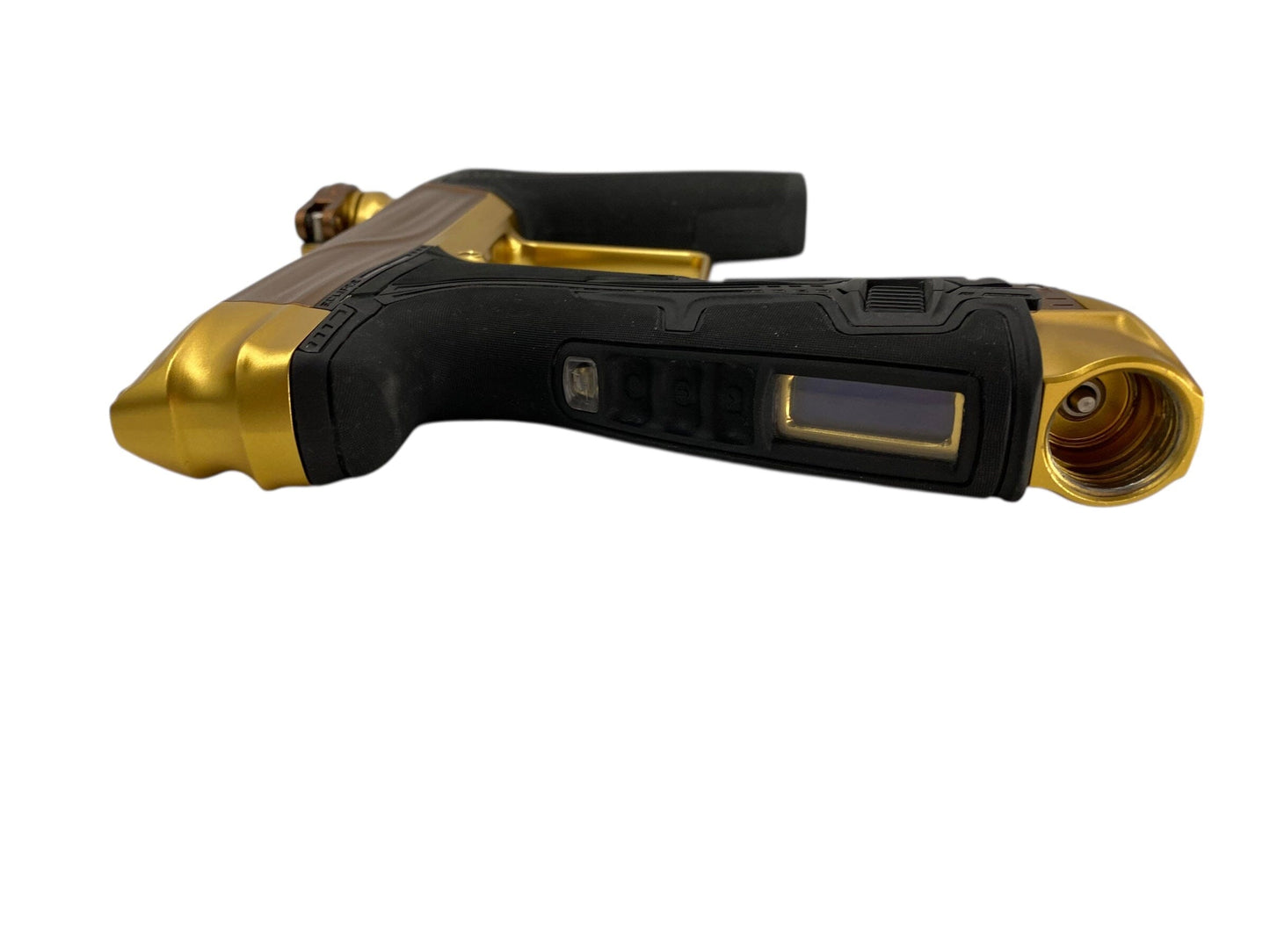 Used Planet Eclipse Geo R5 Paintball Gun Bronze/Gold Paintball Gun from CPXBrosPaintball Buy/Sell/Trade Paintball Markers, New Paintball Guns, Paintball Hoppers, Paintball Masks, and Hormesis Headbands