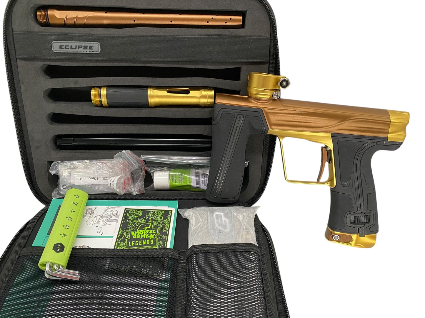Used Planet Eclipse Geo R5 Paintball Gun Bronze/Gold Paintball Gun from CPXBrosPaintball Buy/Sell/Trade Paintball Markers, New Paintball Guns, Paintball Hoppers, Paintball Masks, and Hormesis Headbands