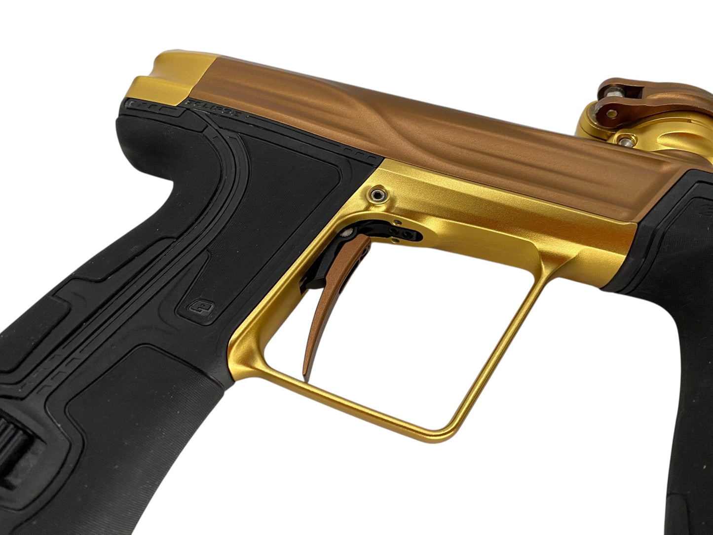 Used Planet Eclipse Geo R5 Paintball Gun Bronze/Gold Paintball Gun from CPXBrosPaintball Buy/Sell/Trade Paintball Markers, New Paintball Guns, Paintball Hoppers, Paintball Masks, and Hormesis Headbands