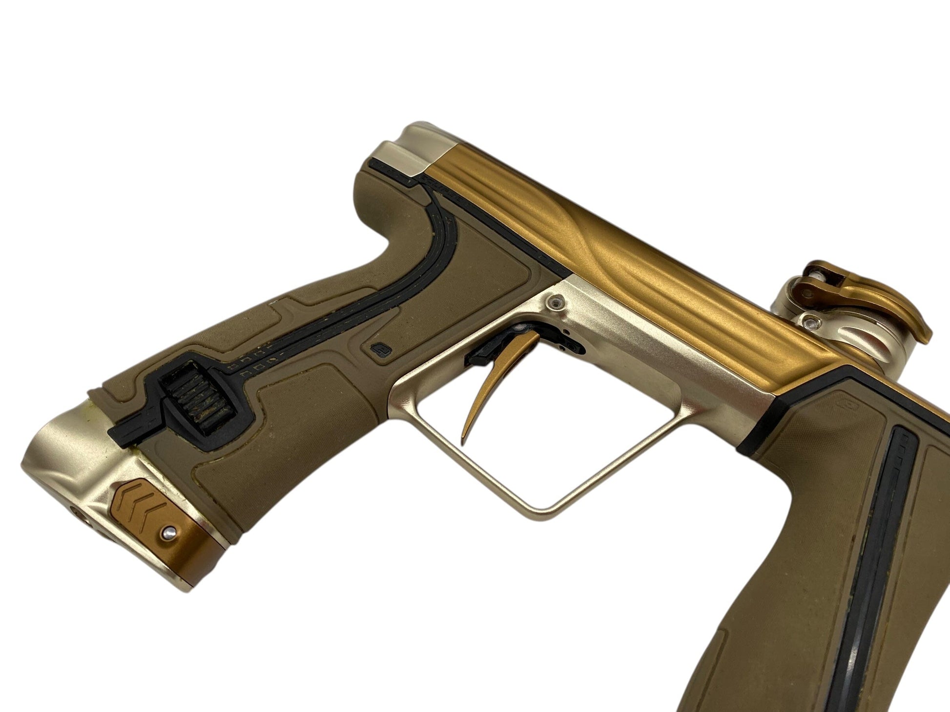 Used Planet Eclipse Geo R5 Paintball Gun Bronze/Sandstone Paintball Gun from CPXBrosPaintball Buy/Sell/Trade Paintball Markers, New Paintball Guns, Paintball Hoppers, Paintball Masks, and Hormesis Headbands