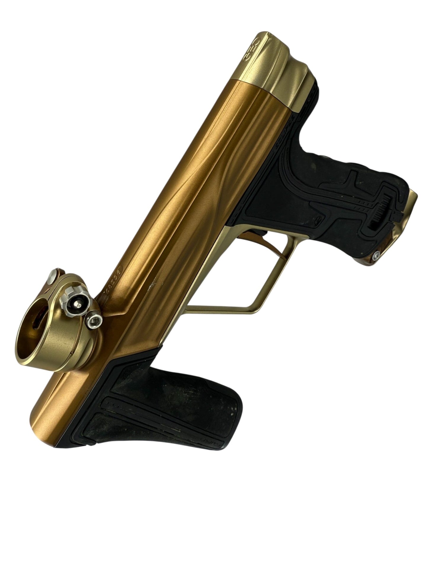 Used Planet Eclipse Geo R5 Paintball Gun Bronze/Sandstone Paintball Gun from CPXBrosPaintball Buy/Sell/Trade Paintball Markers, New Paintball Guns, Paintball Hoppers, Paintball Masks, and Hormesis Headbands