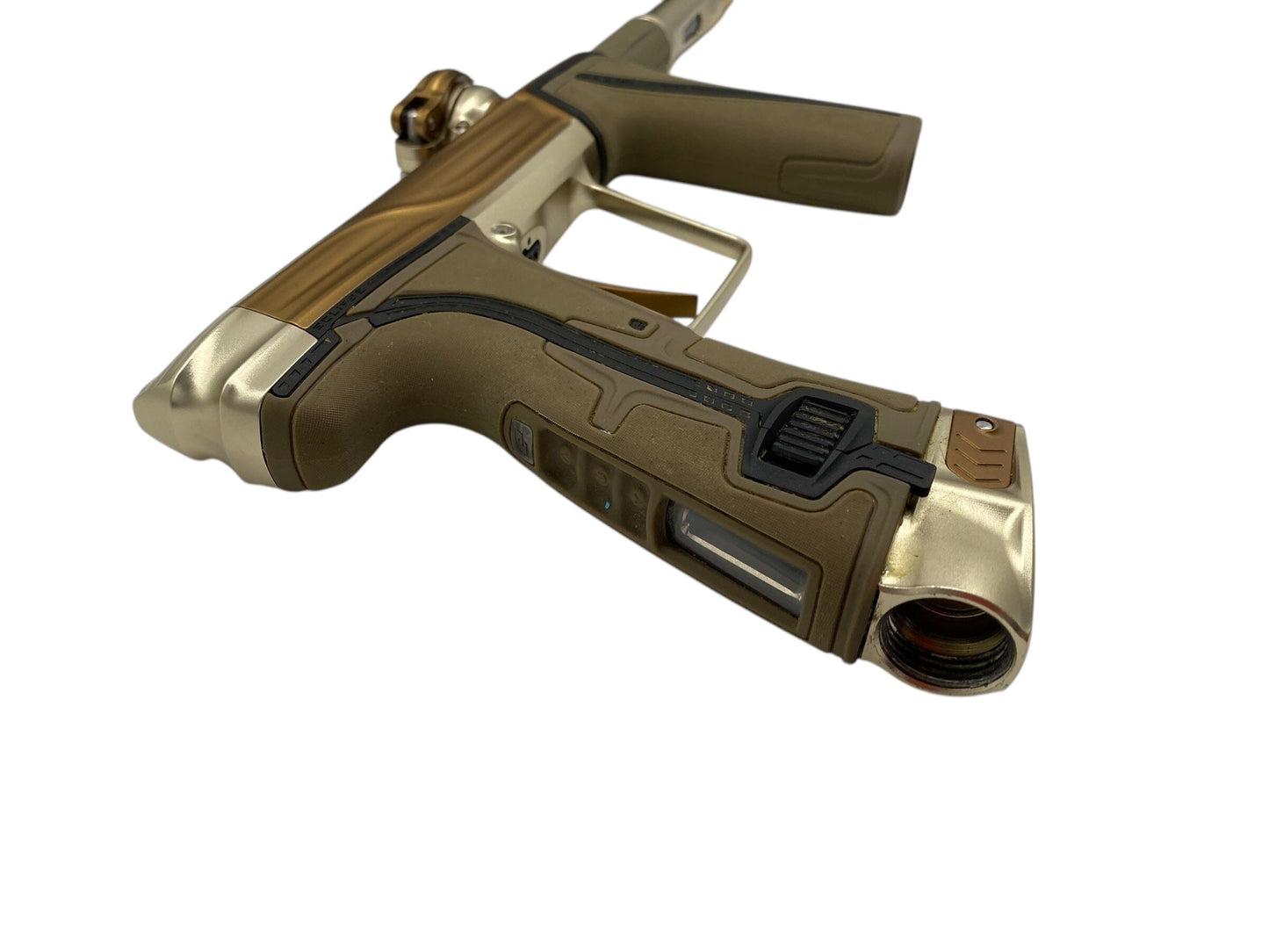 Used Planet Eclipse Geo R5 Paintball Gun Bronze/Sandstone Paintball Gun from CPXBrosPaintball Buy/Sell/Trade Paintball Markers, New Paintball Guns, Paintball Hoppers, Paintball Masks, and Hormesis Headbands
