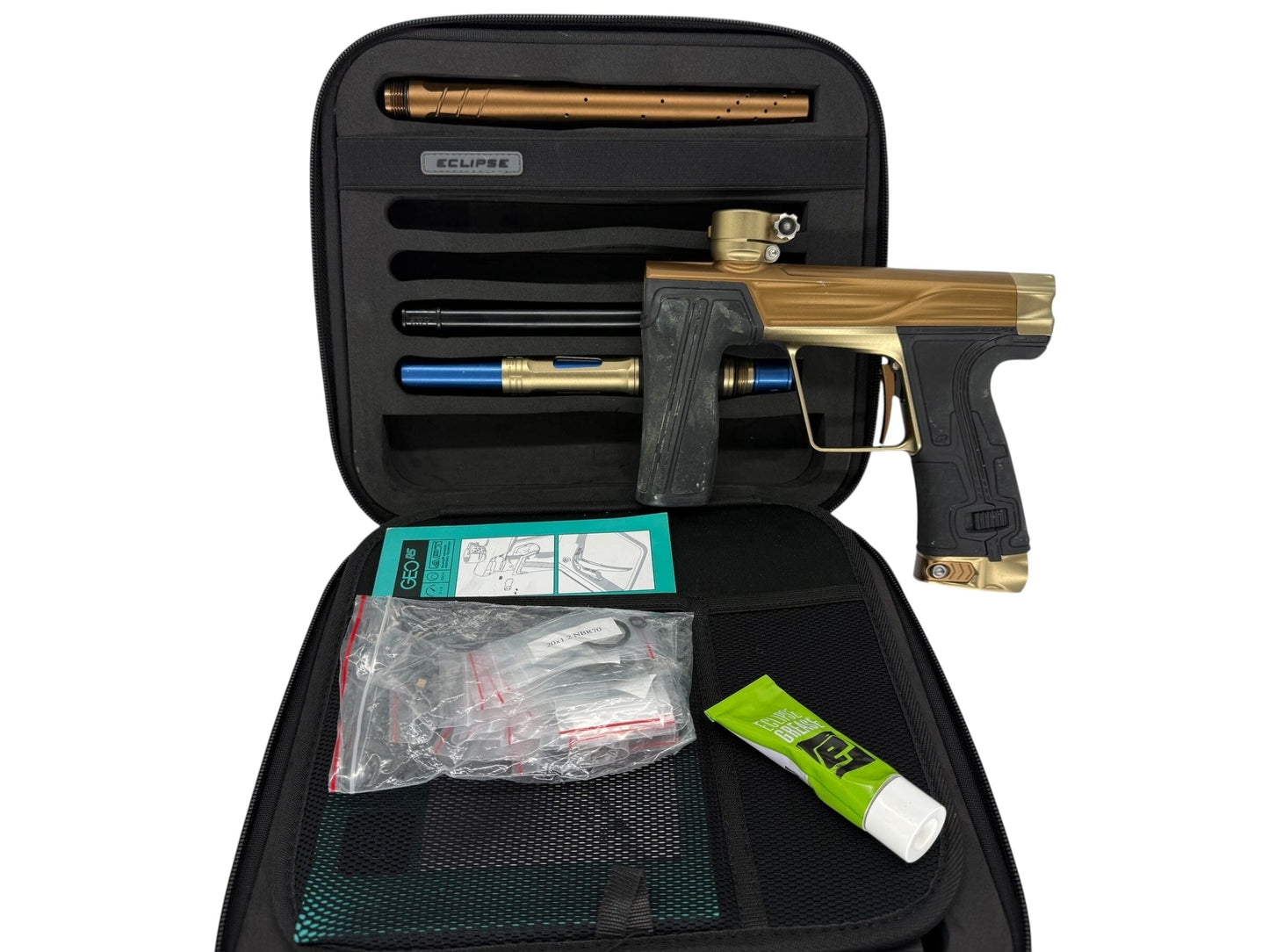 Used Planet Eclipse Geo R5 Paintball Gun Bronze/Sandstone Paintball Gun from CPXBrosPaintball Buy/Sell/Trade Paintball Markers, New Paintball Guns, Paintball Hoppers, Paintball Masks, and Hormesis Headbands