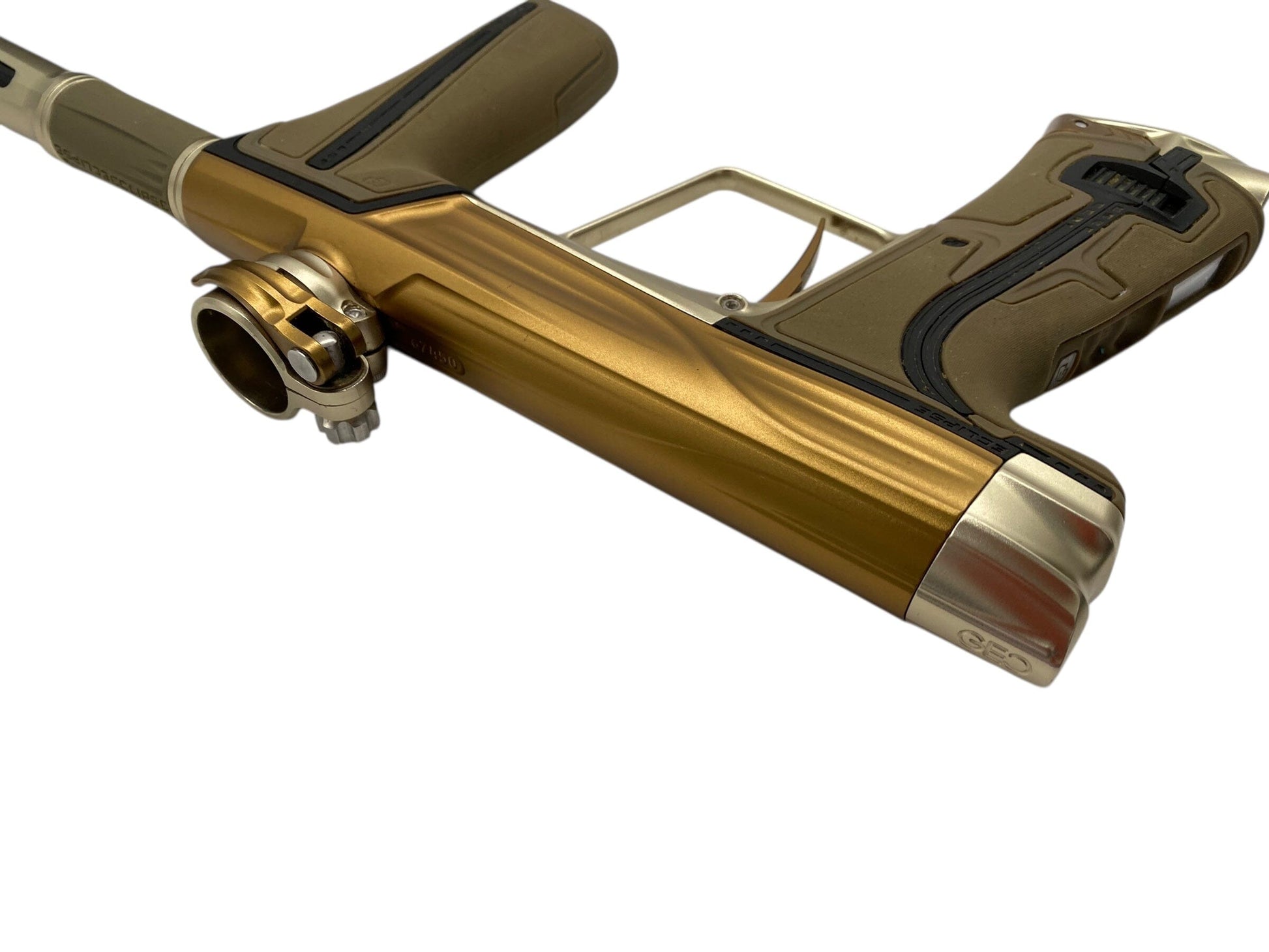 Used Planet Eclipse Geo R5 Paintball Gun Bronze/Sandstone Paintball Gun from CPXBrosPaintball Buy/Sell/Trade Paintball Markers, New Paintball Guns, Paintball Hoppers, Paintball Masks, and Hormesis Headbands