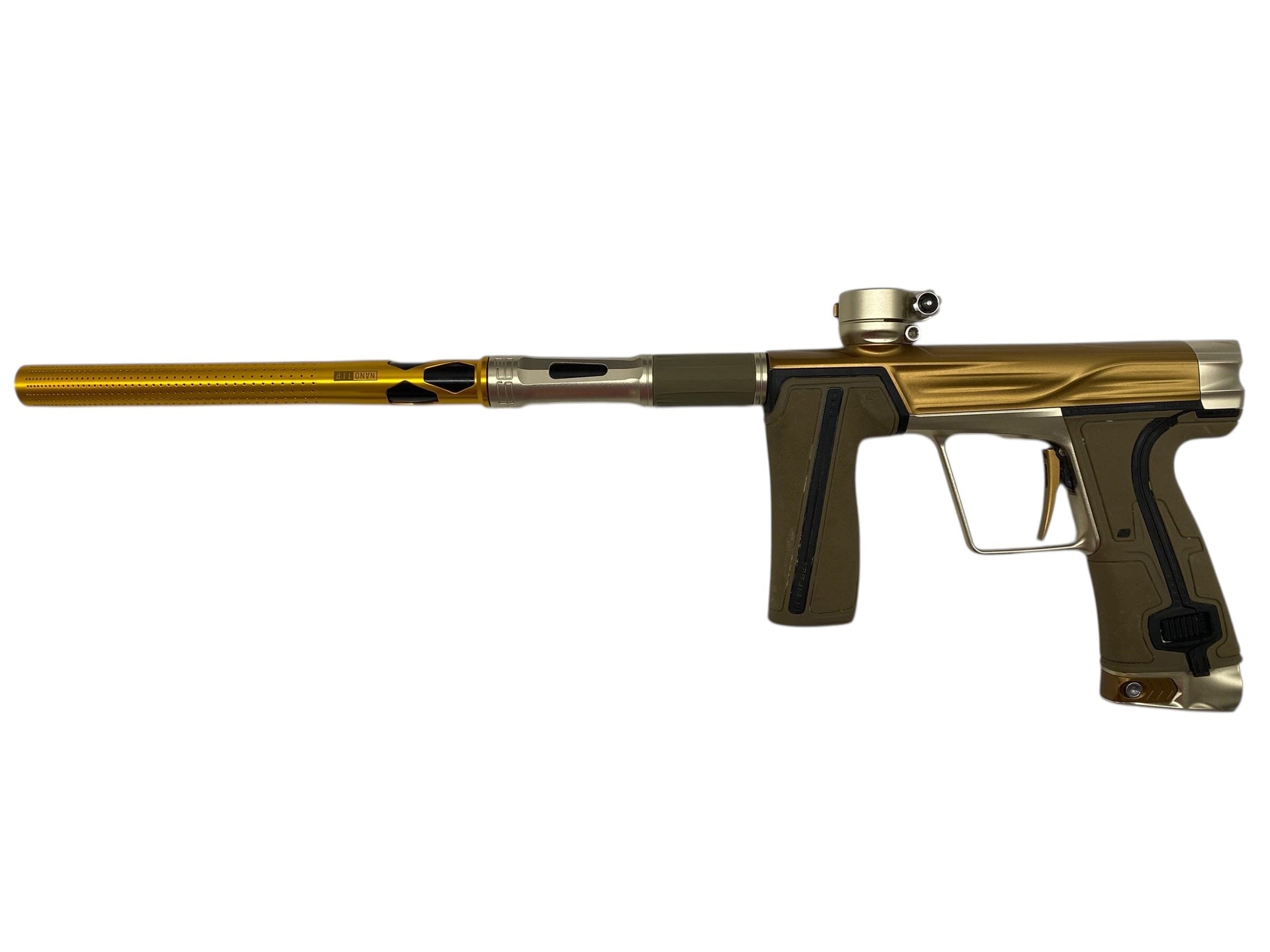 Used Planet Eclipse Geo R5 Paintball Gun Bronze/Sandstone Paintball Gun from CPXBrosPaintball Buy/Sell/Trade Paintball Markers, New Paintball Guns, Paintball Hoppers, Paintball Masks, and Hormesis Headbands