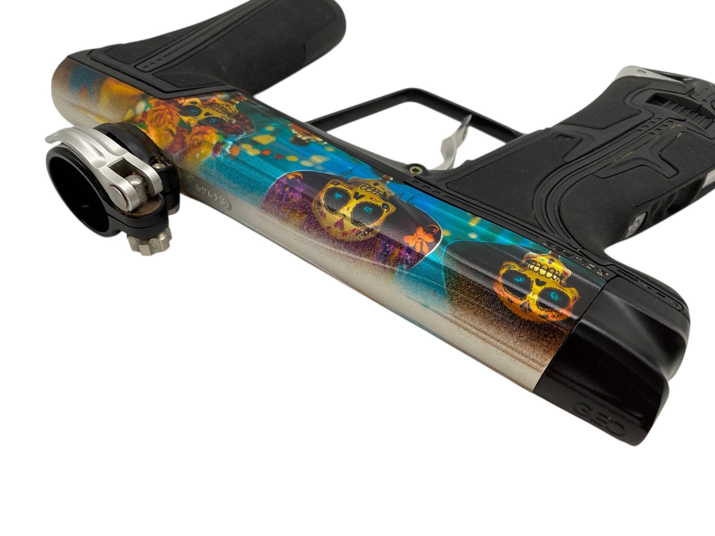 Used Planet Eclipse Geo R5 Paintball Gun Day of the Dead Paintball Gun from CPXBrosPaintball Buy/Sell/Trade Paintball Markers, New Paintball Guns, Paintball Hoppers, Paintball Masks, and Hormesis Headbands