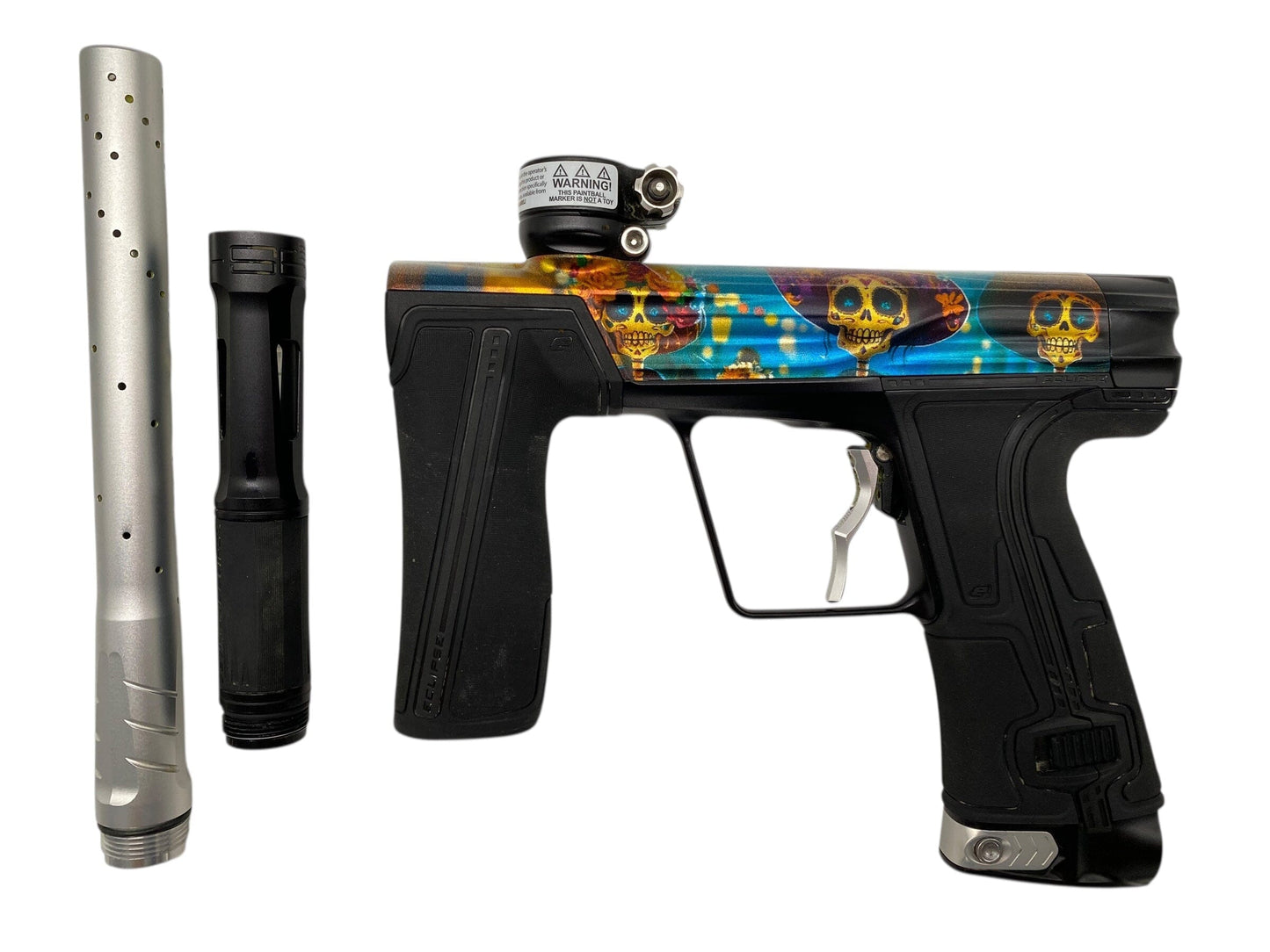 Used Planet Eclipse Geo R5 Paintball Gun Day of the Dead Paintball Gun from CPXBrosPaintball Buy/Sell/Trade Paintball Markers, New Paintball Guns, Paintball Hoppers, Paintball Masks, and Hormesis Headbands