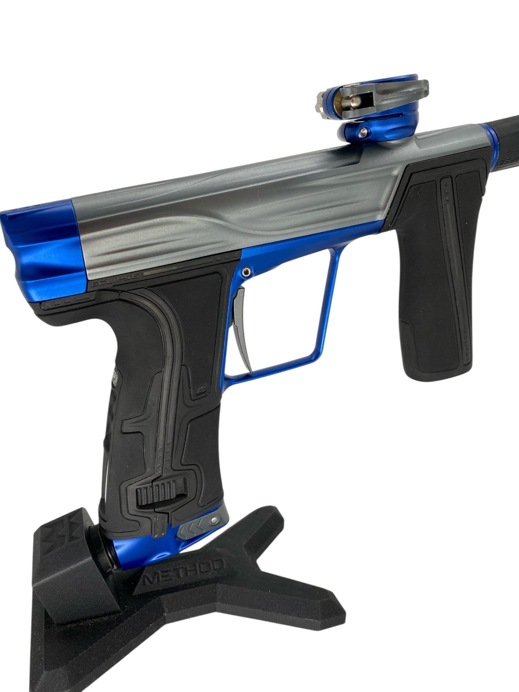 Used Planet Eclipse Geo R5 Paintball Gun Grey/Blue Paintball Gun from CPXBrosPaintball Buy/Sell/Trade Paintball Markers, New Paintball Guns, Paintball Hoppers, Paintball Masks, and Hormesis Headbands