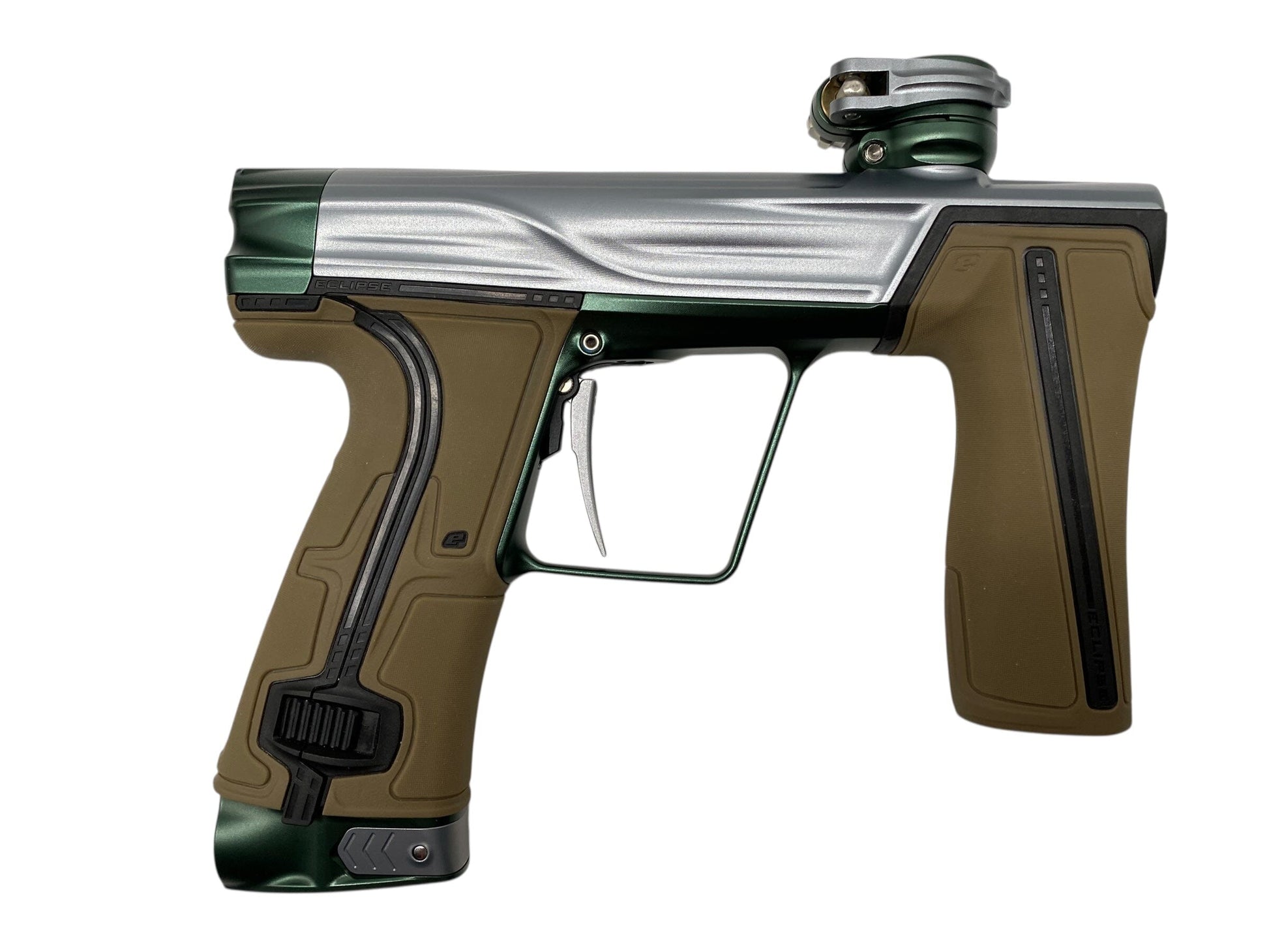 Used Planet Eclipse Geo R5 Paintball Gun Grey/Green Paintball Gun from CPXBrosPaintball Buy/Sell/Trade Paintball Markers, New Paintball Guns, Paintball Hoppers, Paintball Masks, and Hormesis Headbands